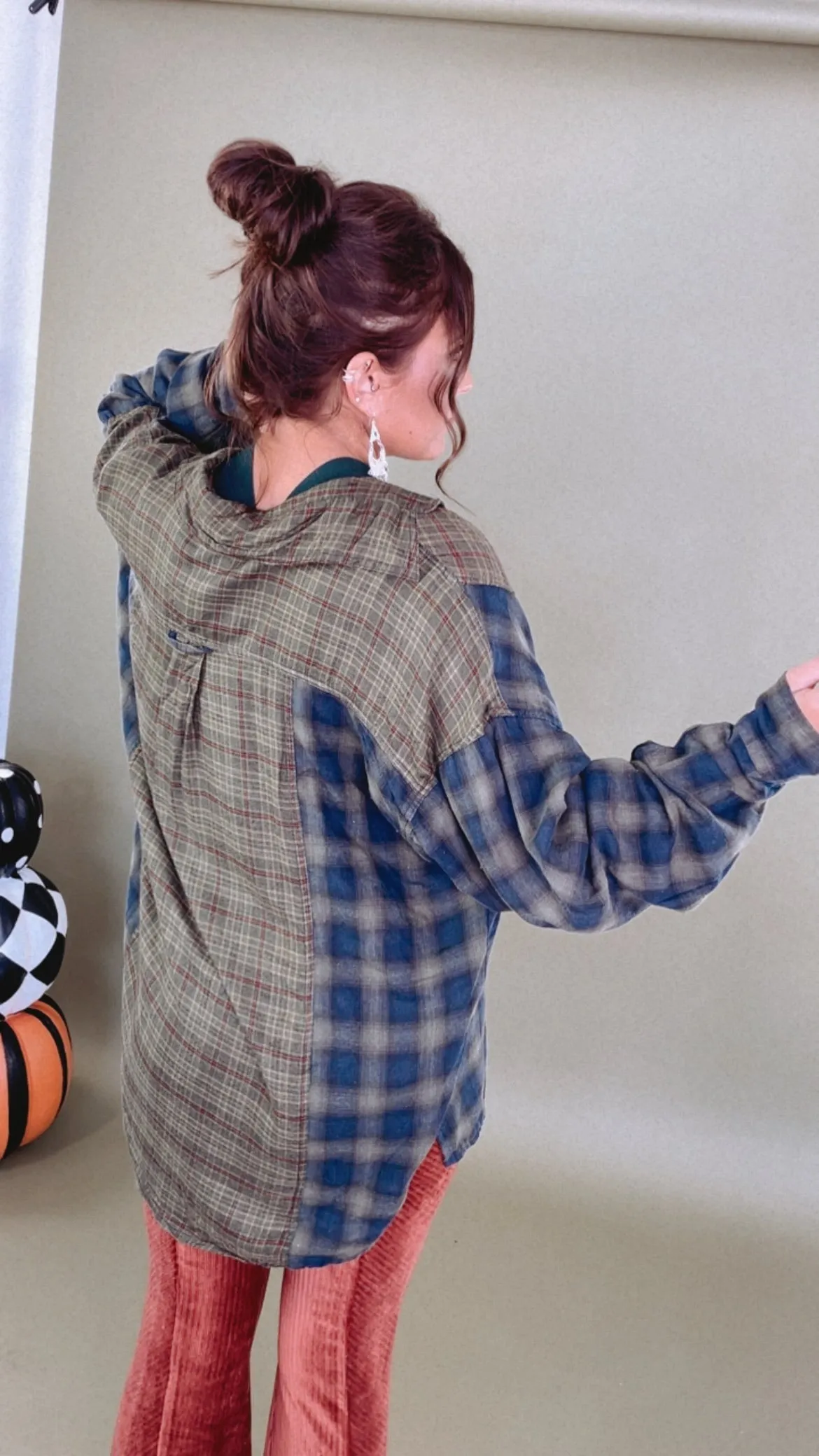 Acid Washed Button Down Flannel, Green