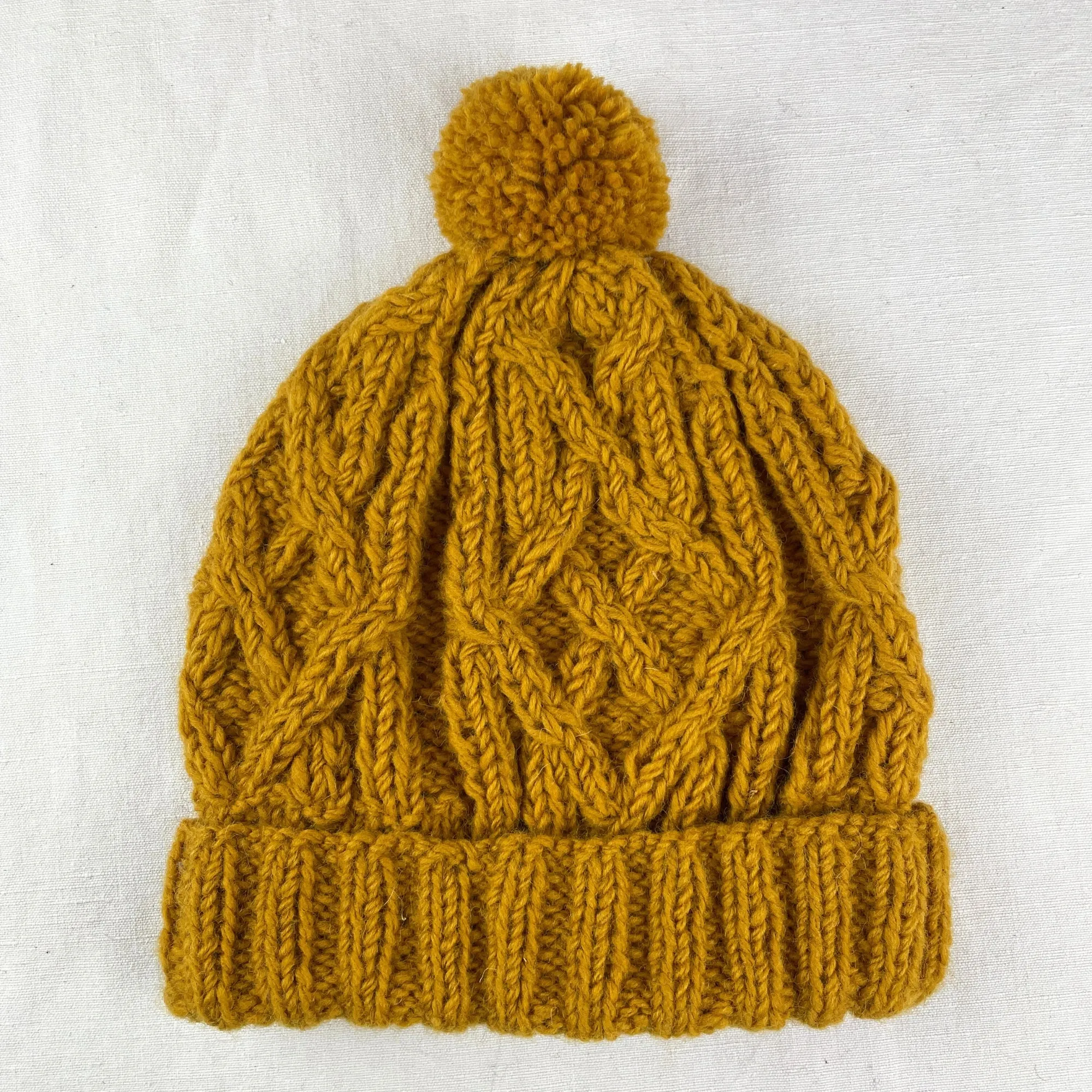 AJAY Unisex Cable Knit Wool Bobble Hat (WS)