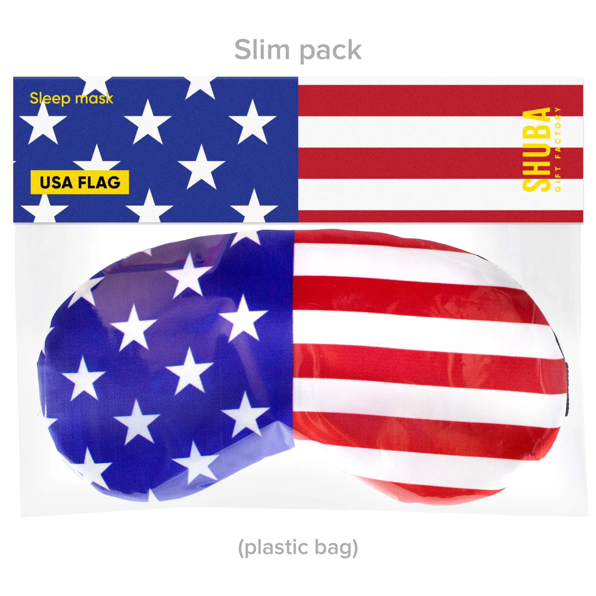 American Flag Sleep Mask USA for Women Men - 100% Soft Cotton - Eye Sleeping Mask Night Cover Blindfold America Great Again (America, Plastic Pack)