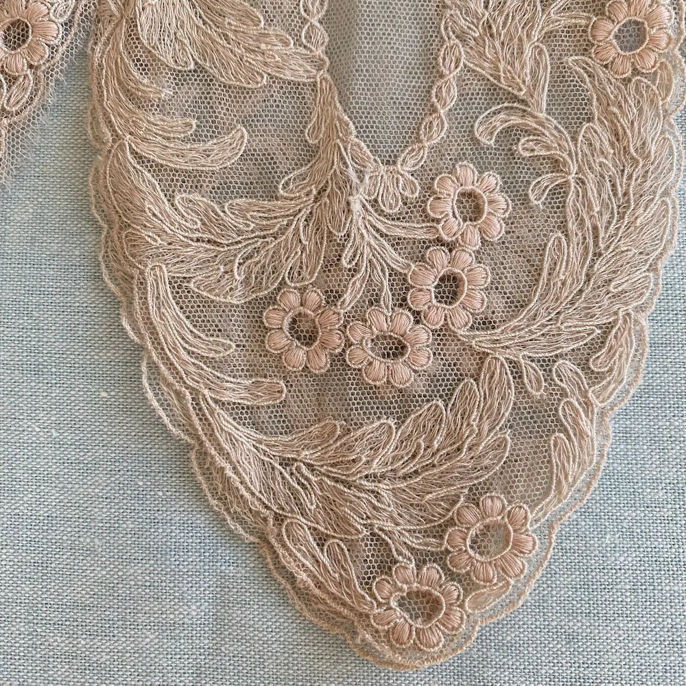 Antique French Tambour Lace Collar