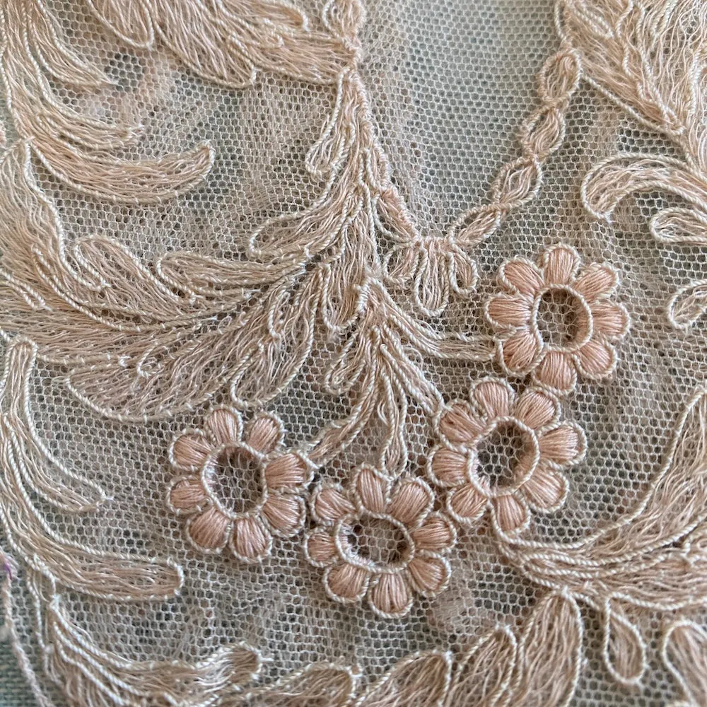 Antique French Tambour Lace Collar