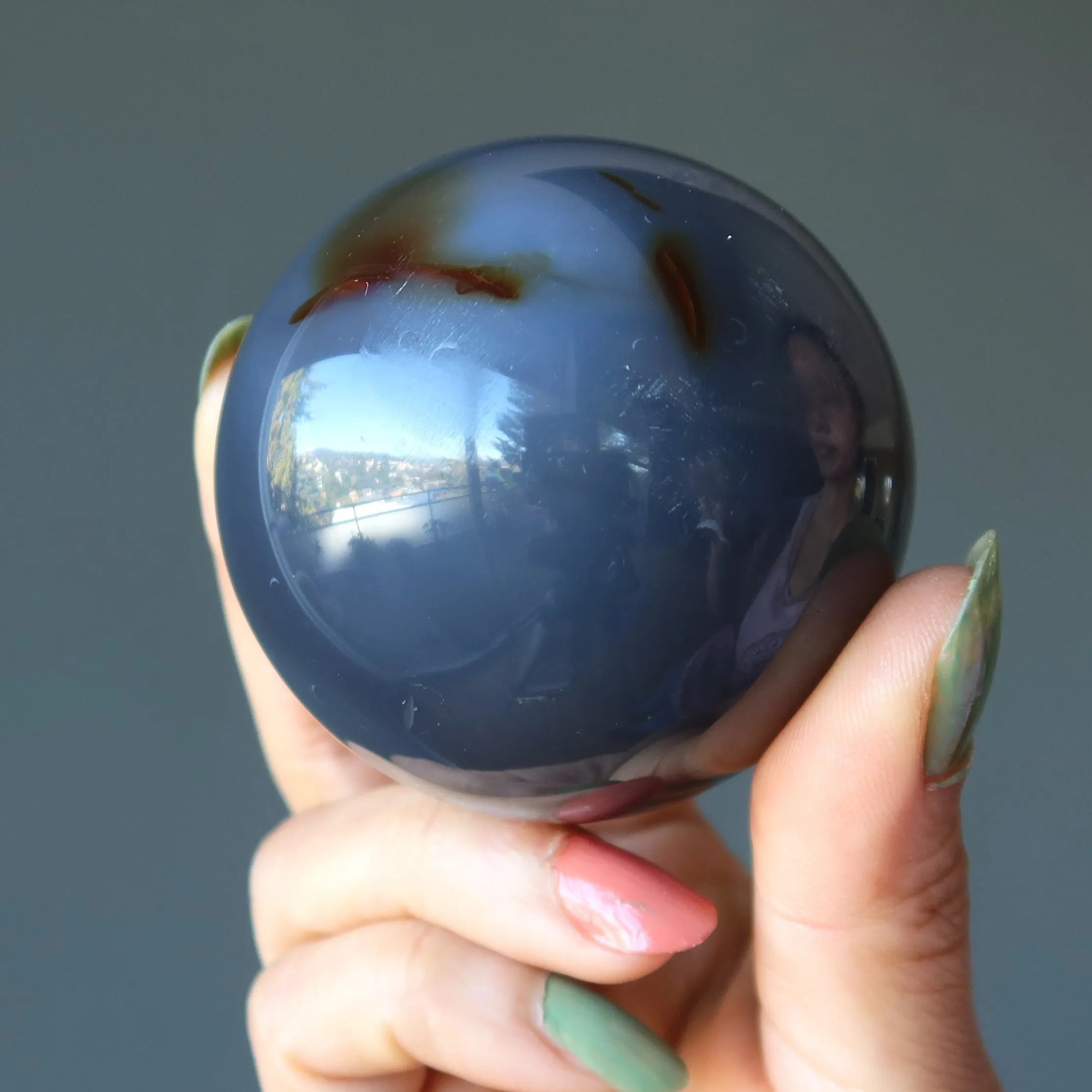 Blue Lace Agate Sphere Swirls of Serenity Healing Crystal Ball