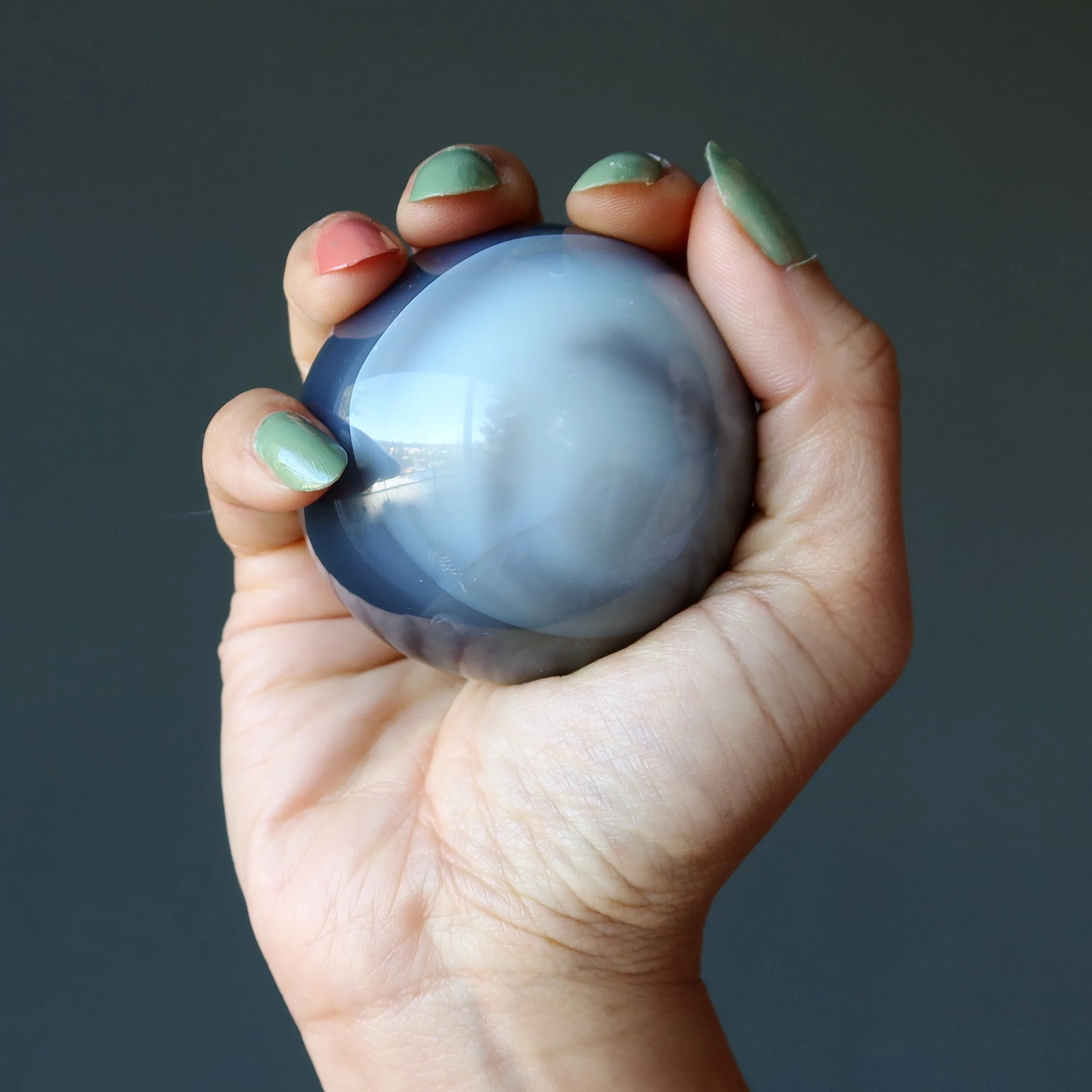 Blue Lace Agate Sphere Swirls of Serenity Healing Crystal Ball