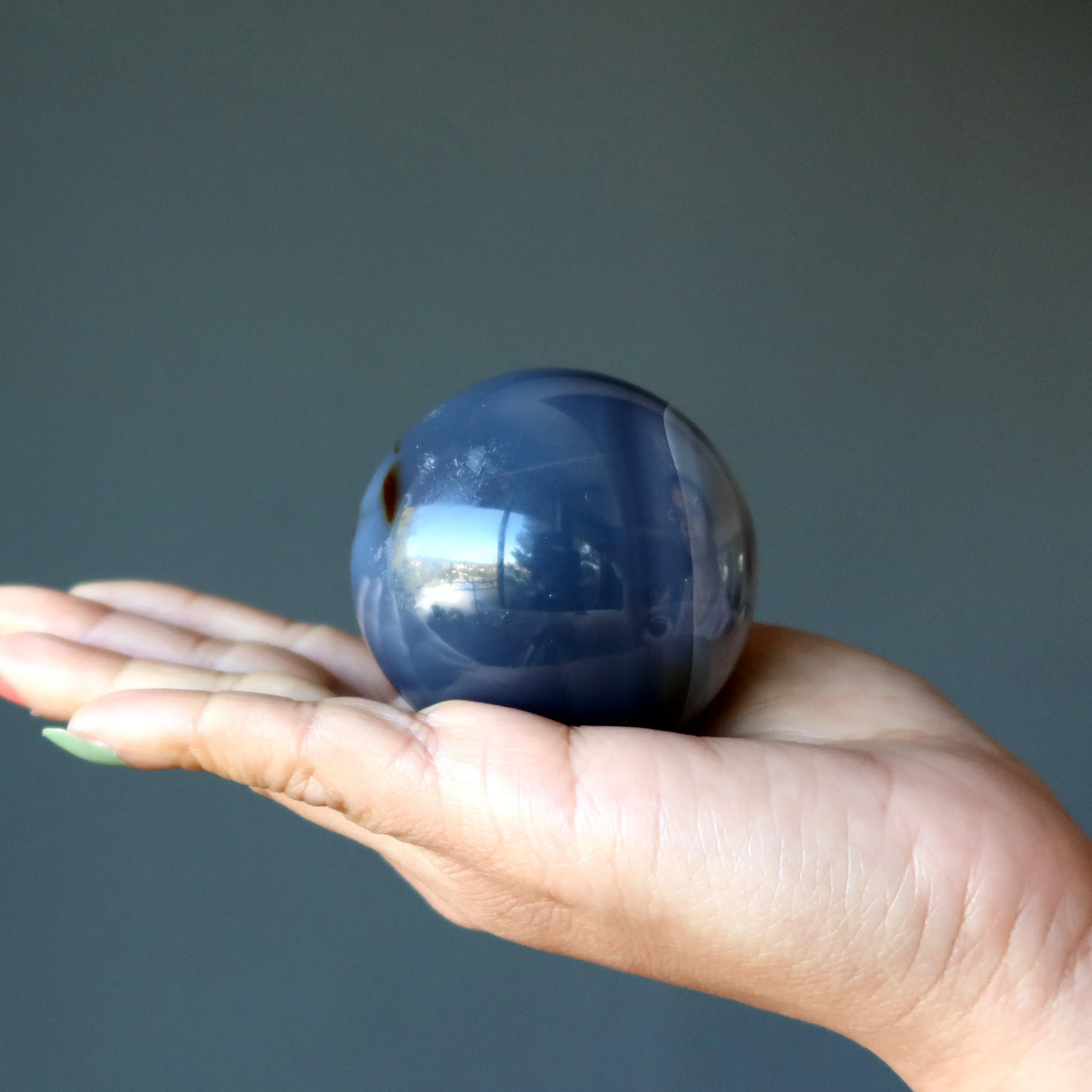 Blue Lace Agate Sphere Swirls of Serenity Healing Crystal Ball