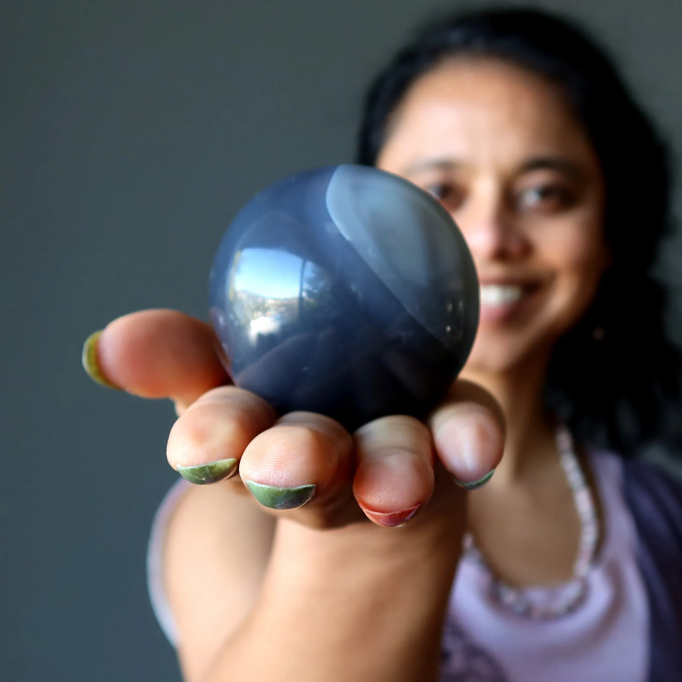 Blue Lace Agate Sphere Swirls of Serenity Healing Crystal Ball