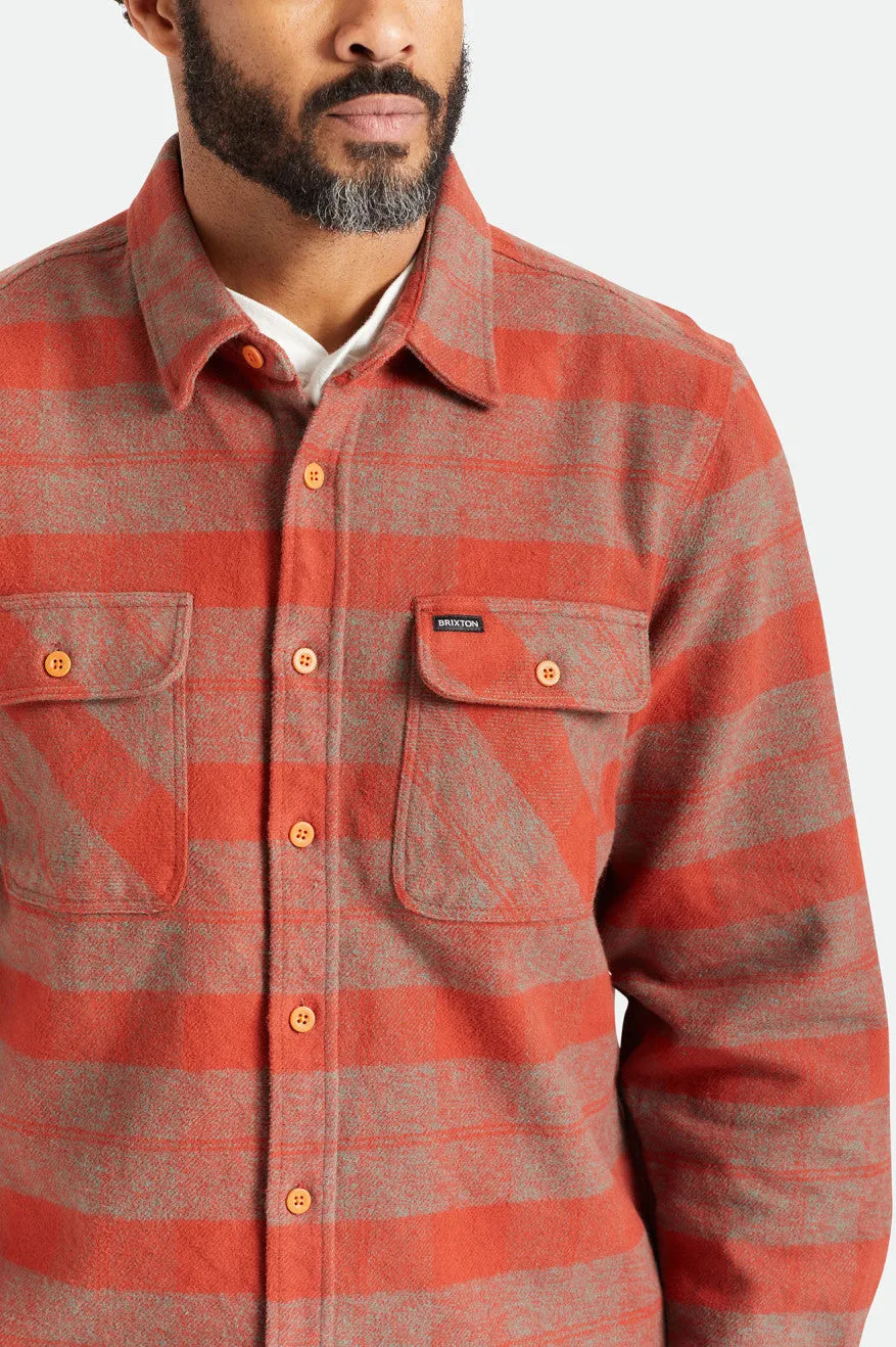 Bowery Heavy Weight L/S Flannel - Burnt Henna/Dark Forest