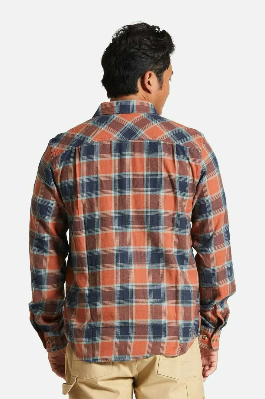 Bowery Lightweight Ultra Soft L/S Flannel - Terracotta/Chinois Green