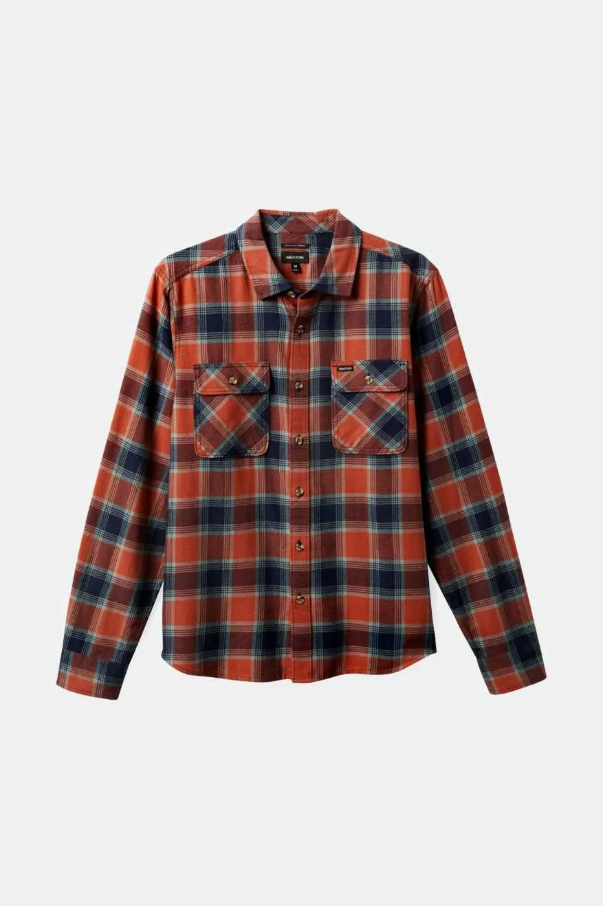 Bowery Lightweight Ultra Soft L/S Flannel - Terracotta/Chinois Green