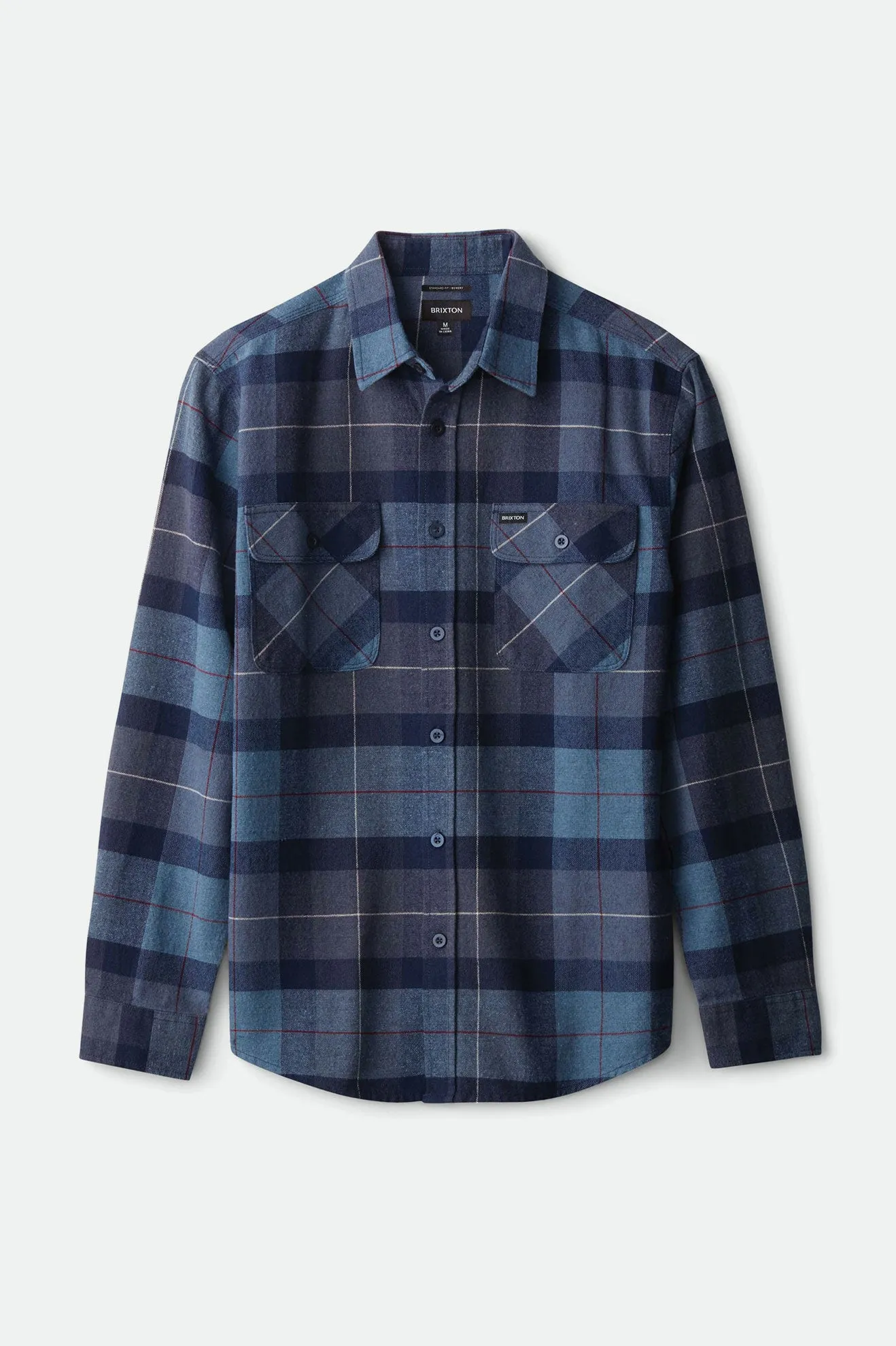 Bowery L/S Flannel - Navy/Carolina Blue