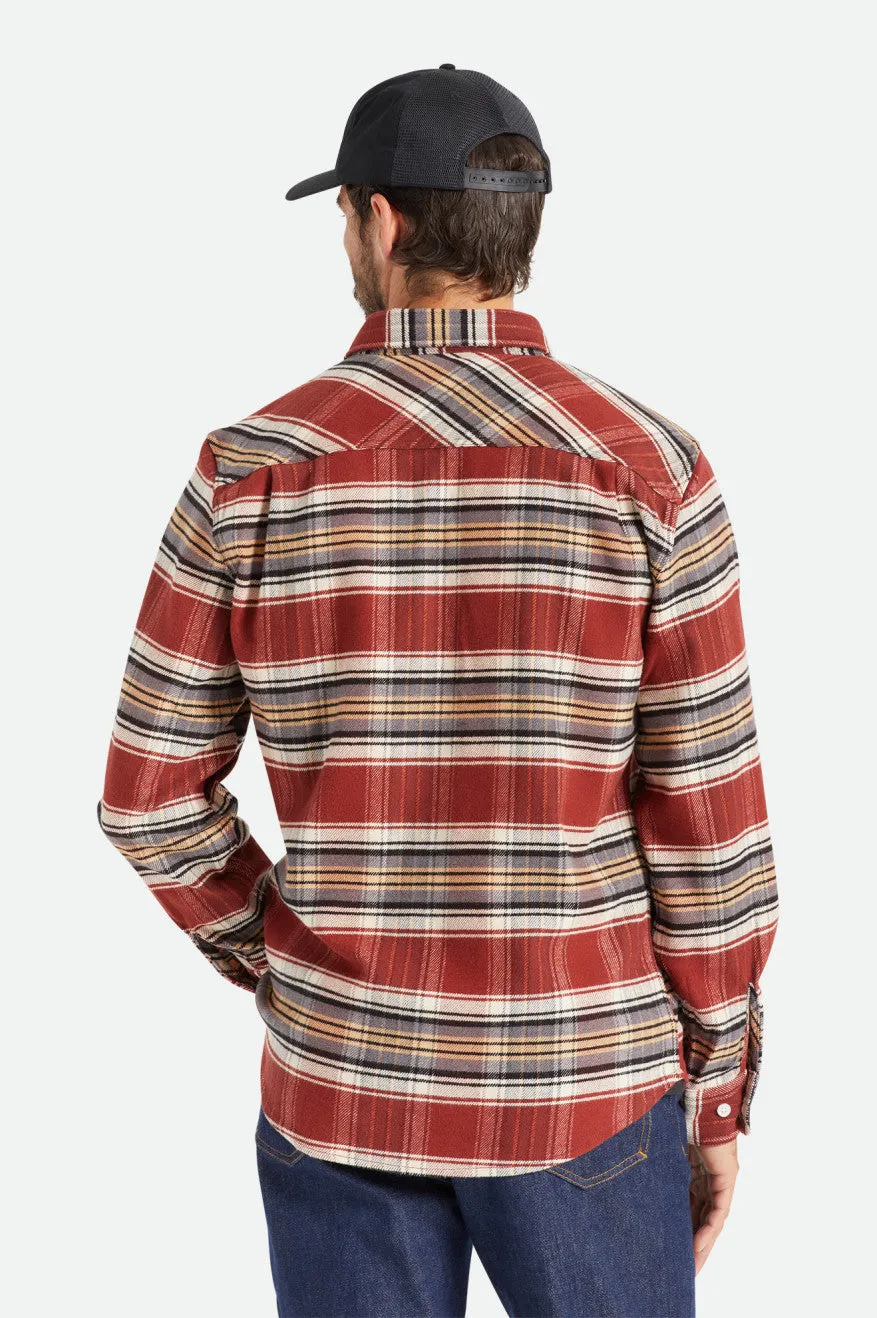 Bowery Stretch L/S Utility Flannel - Burnt Henna/Bright Gold/Black