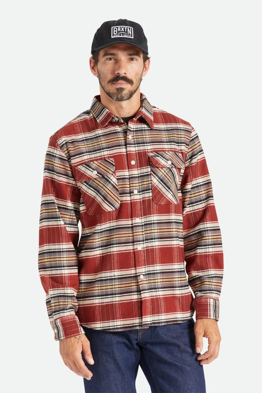 Bowery Stretch L/S Utility Flannel - Burnt Henna/Bright Gold/Black