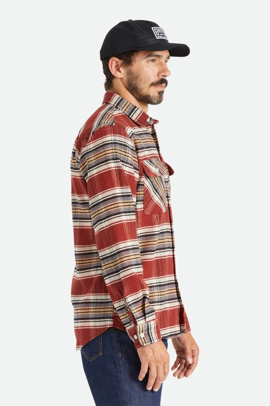 Bowery Stretch L/S Utility Flannel - Burnt Henna/Bright Gold/Black