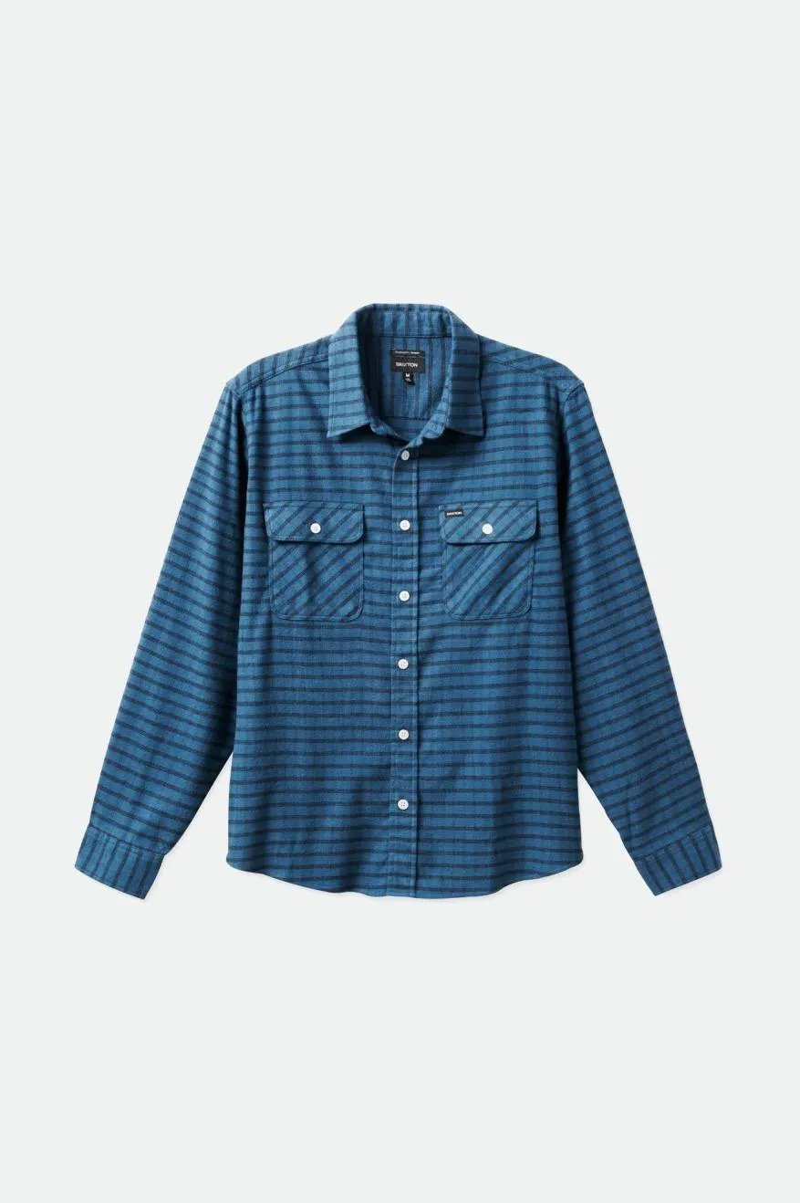 Bowery Stretch L/S Utility Flannel - Indie Teal/Black