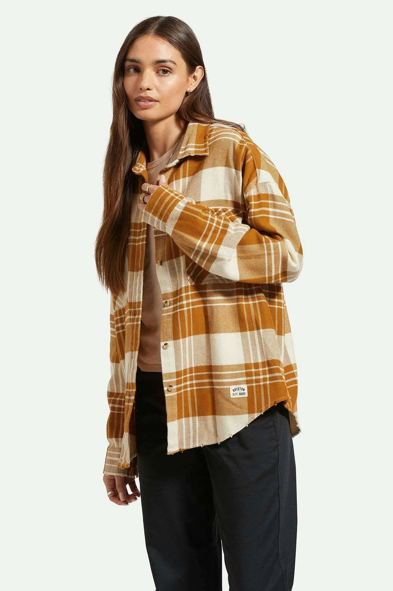 Bowery Women's Classic L/S Flannel - Washed Copper/Whitecap