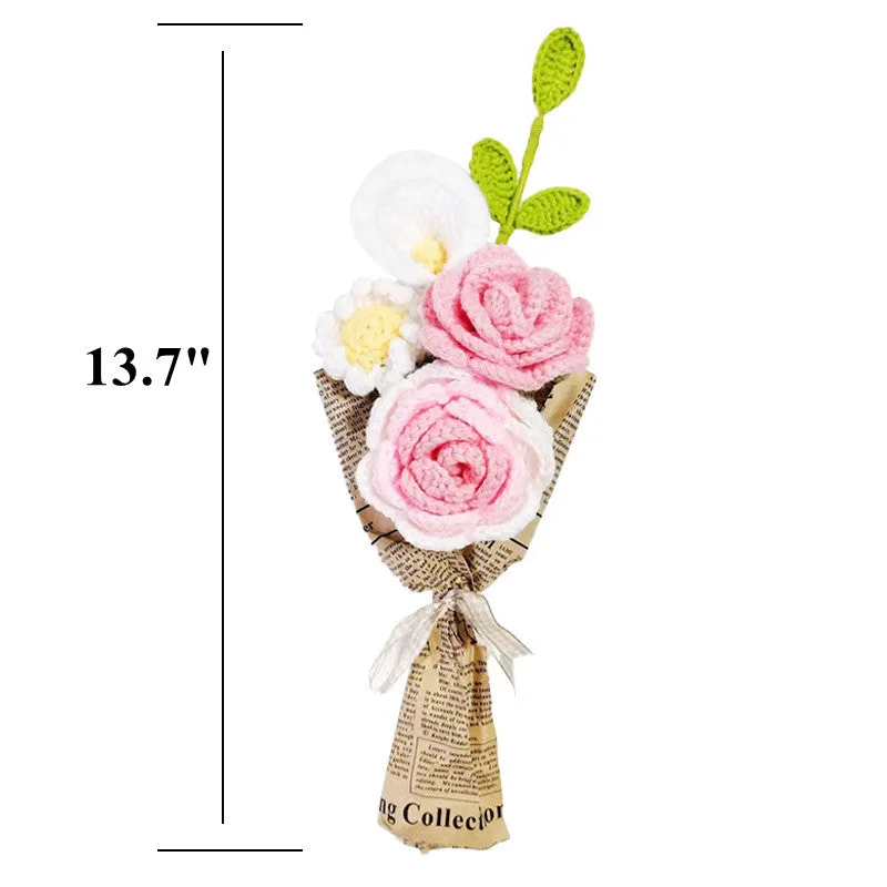 Bulk Knitting Flower Pocket Boutonniere Handmade Crochet Wedding Bouquet Wholesale