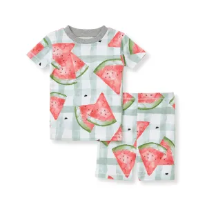 Burt's Bees Organic Snug Fit Two-Piece Pajamas Watermelon Check