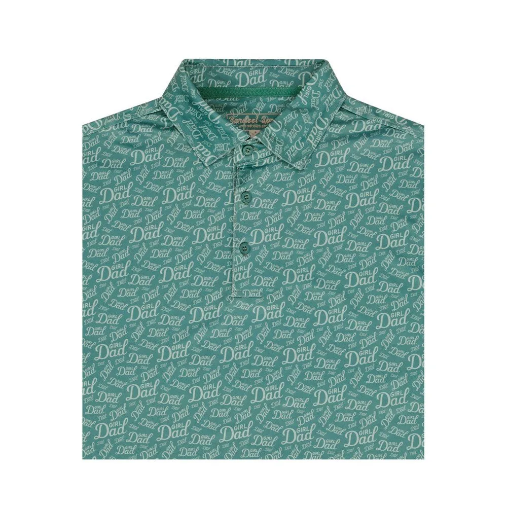 Bussin With The Boys Girl Dad Print Polo (Green)