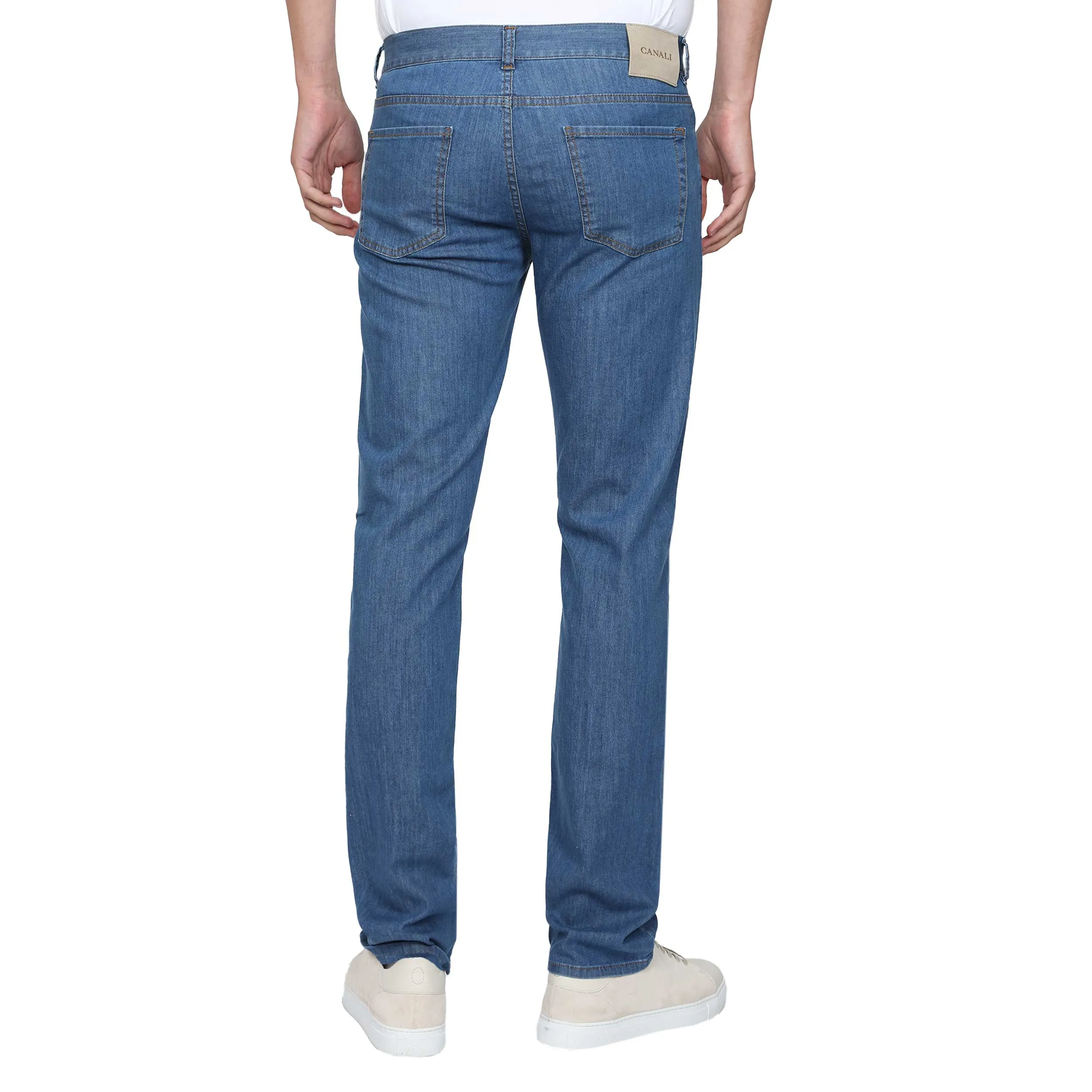 Canali Classic Jean in Mid Blue Denim