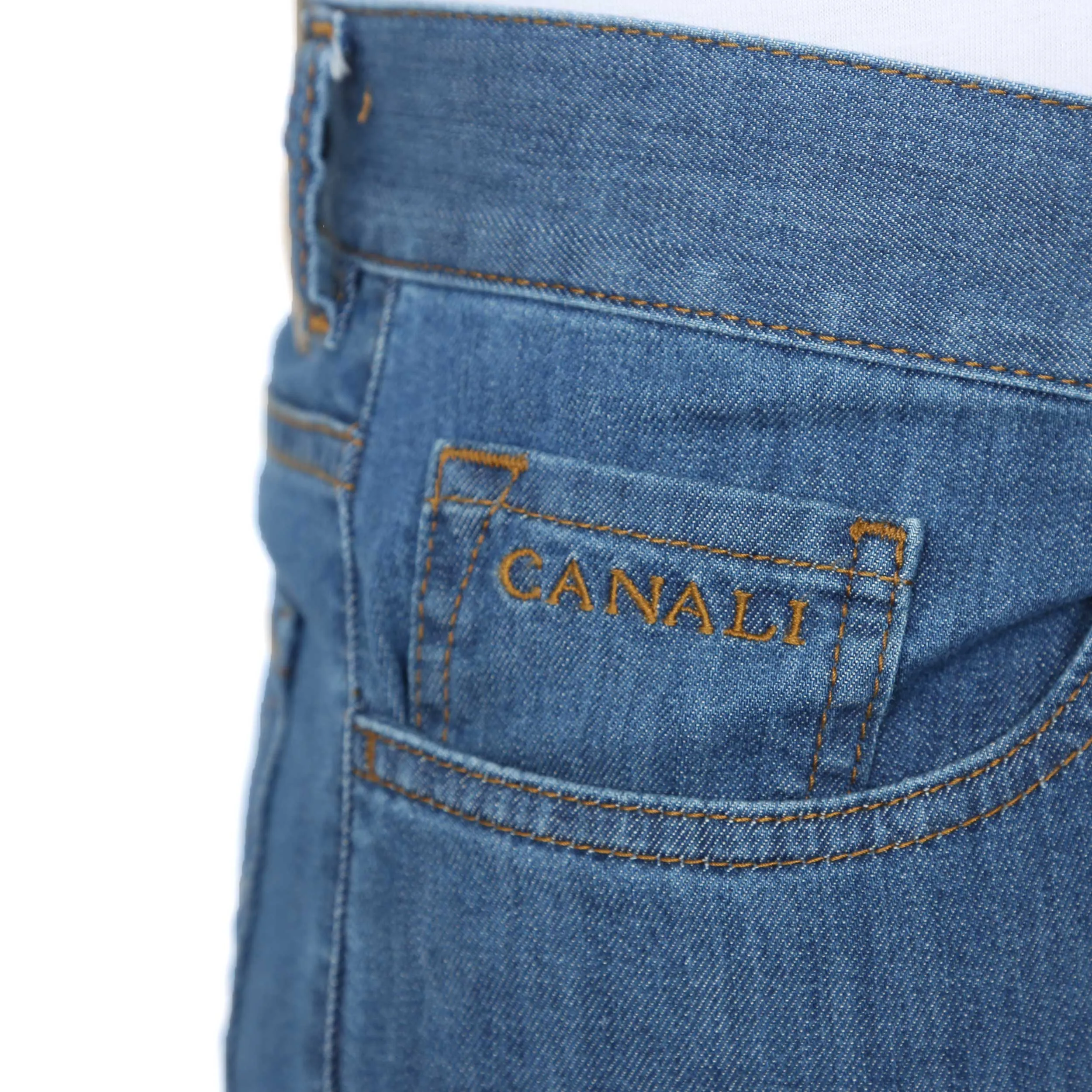 Canali Classic Jean in Mid Blue Denim