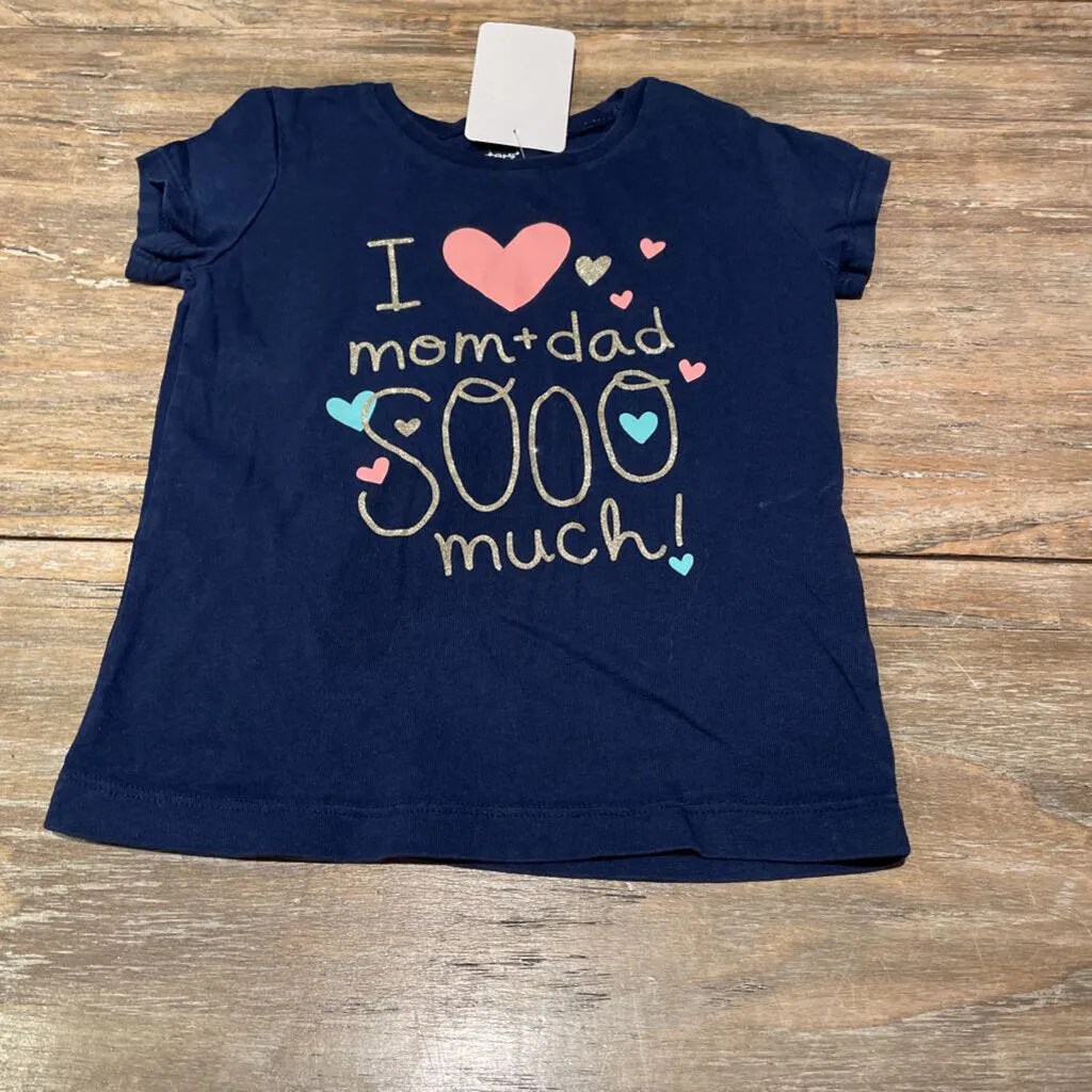 Carters blue cotton I love Mom and Dad Tshirt 2T