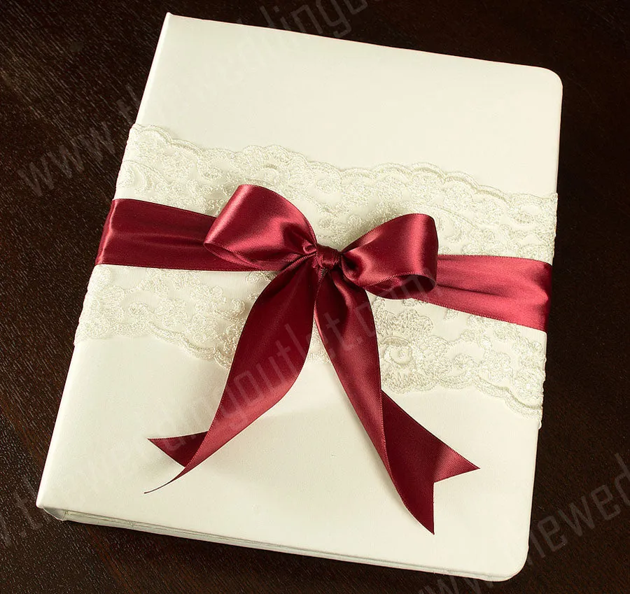 Chantilly Lace Custom Color Wedding Memory Book