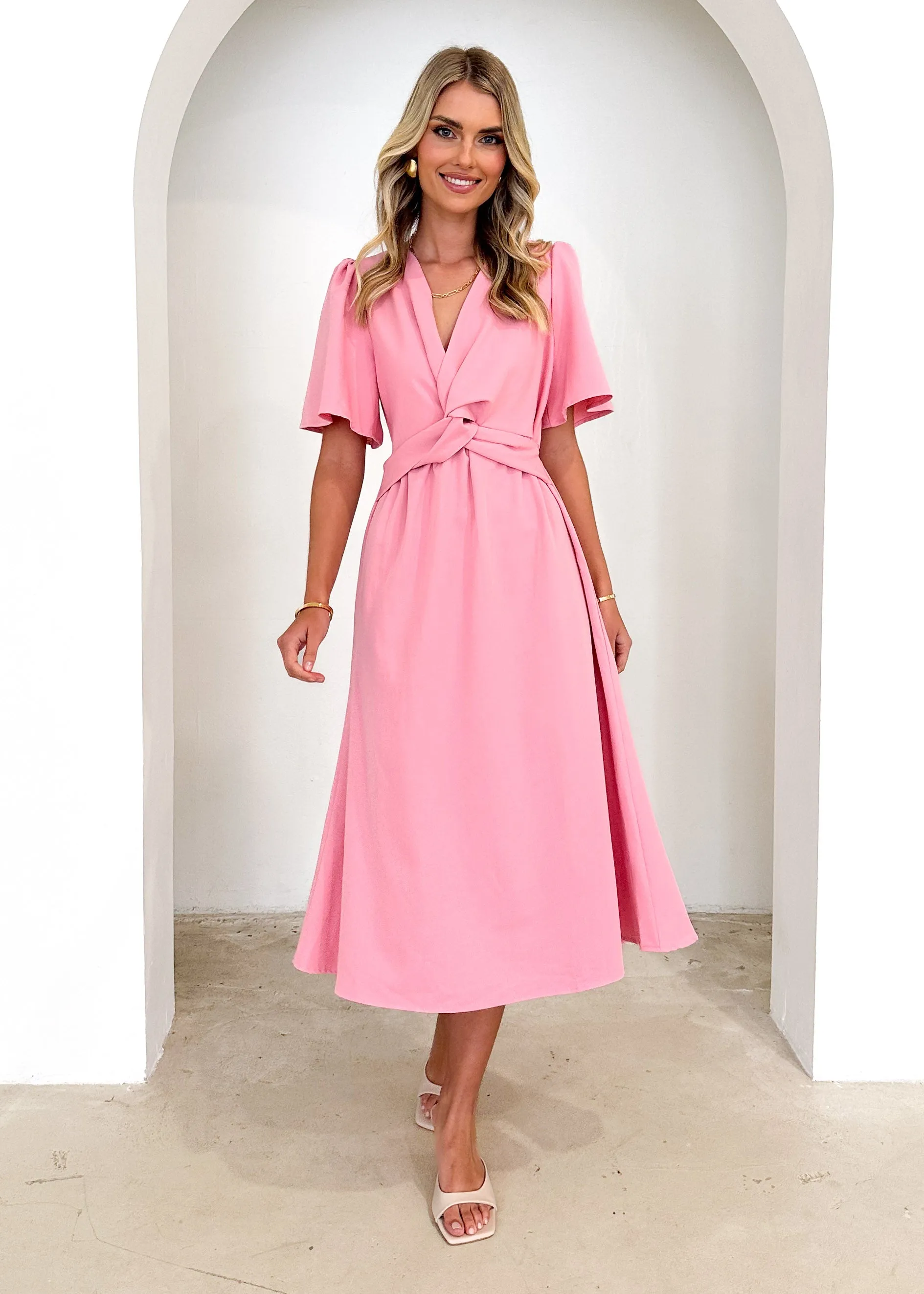 Dario Midi Dress - Pink