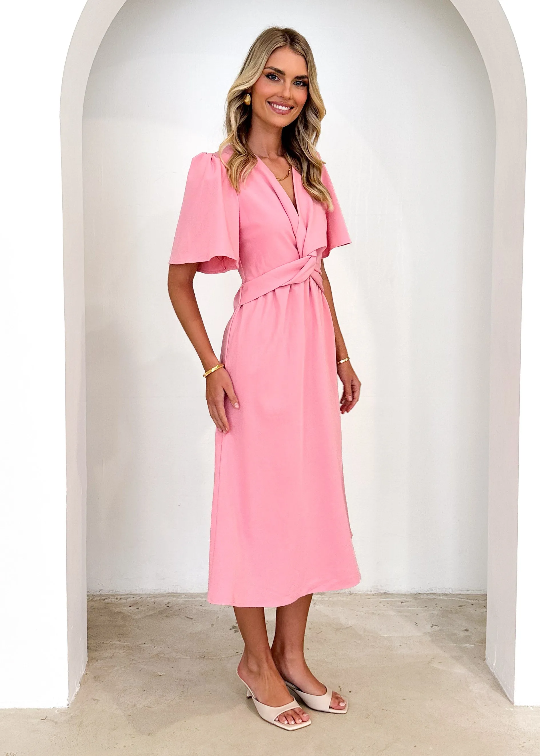 Dario Midi Dress - Pink