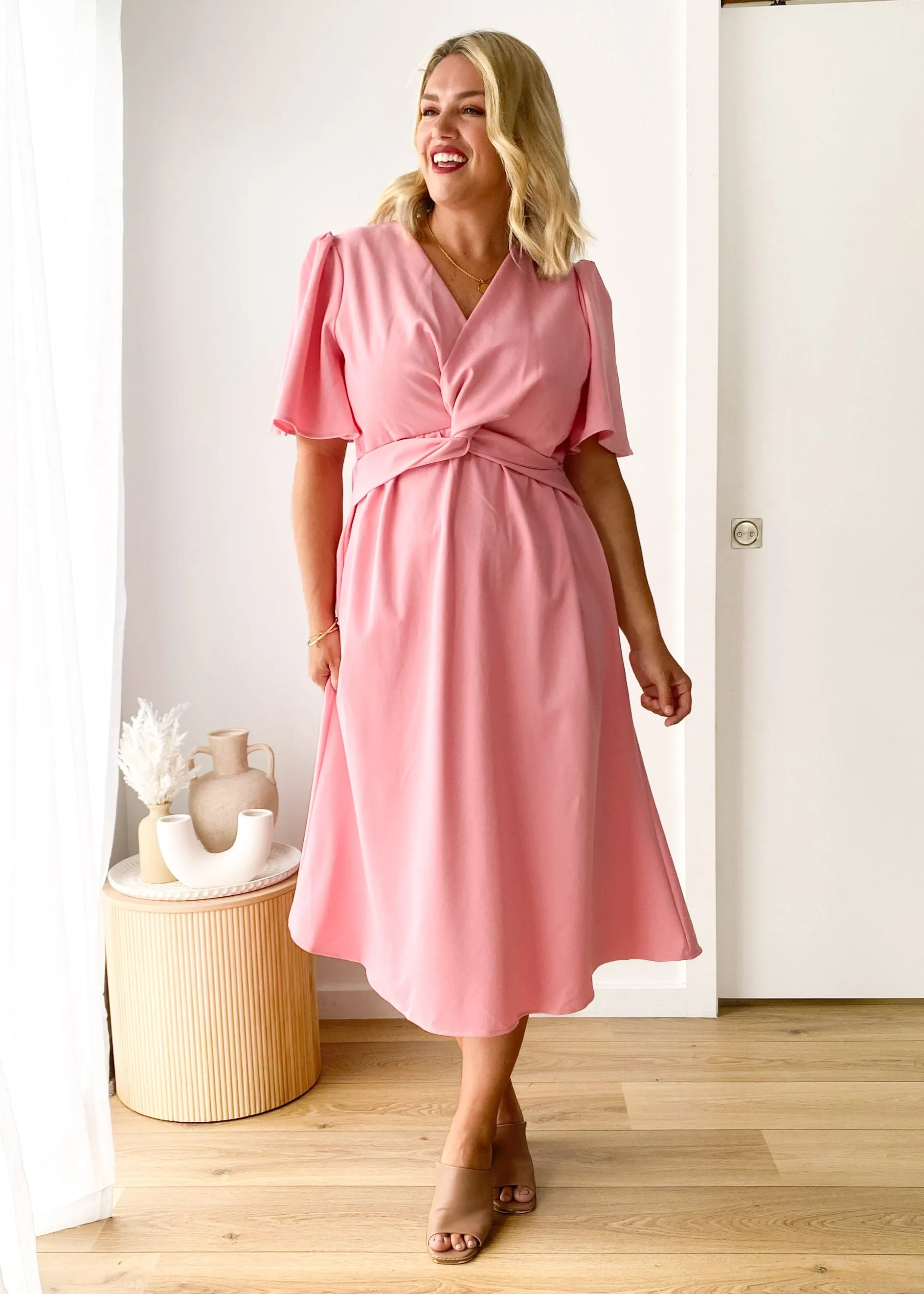 Dario Midi Dress - Pink