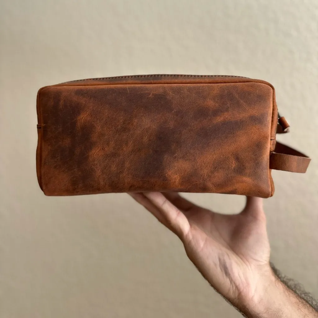 Dopp Kit, Toiletry Bag, Hard Times in Copper