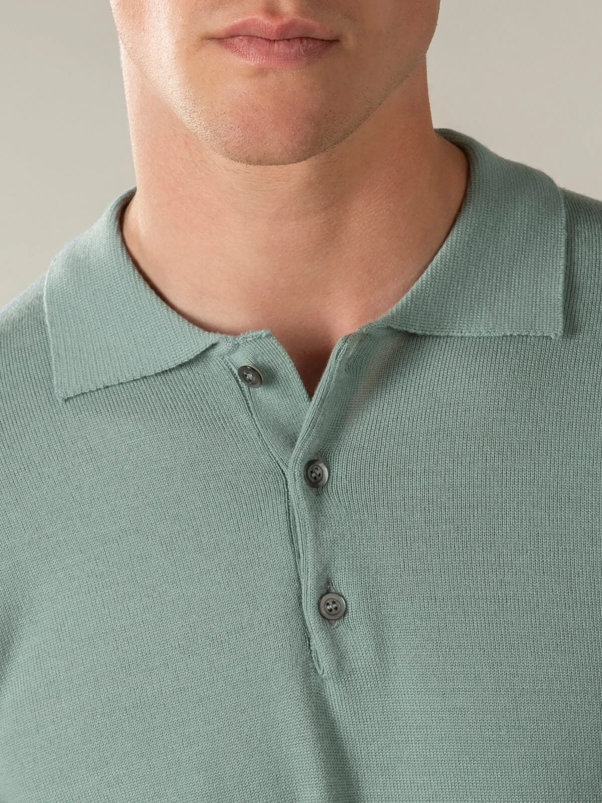 Extrafine Merino Polo Light Green