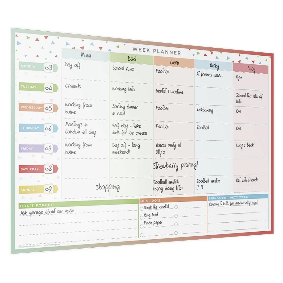 Family Week Planner - Laminated Wall Planner