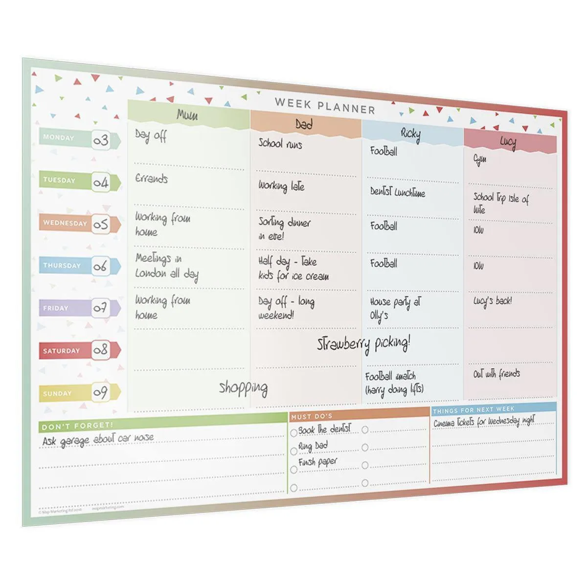 Family Week Planner - Laminated Wall Planner