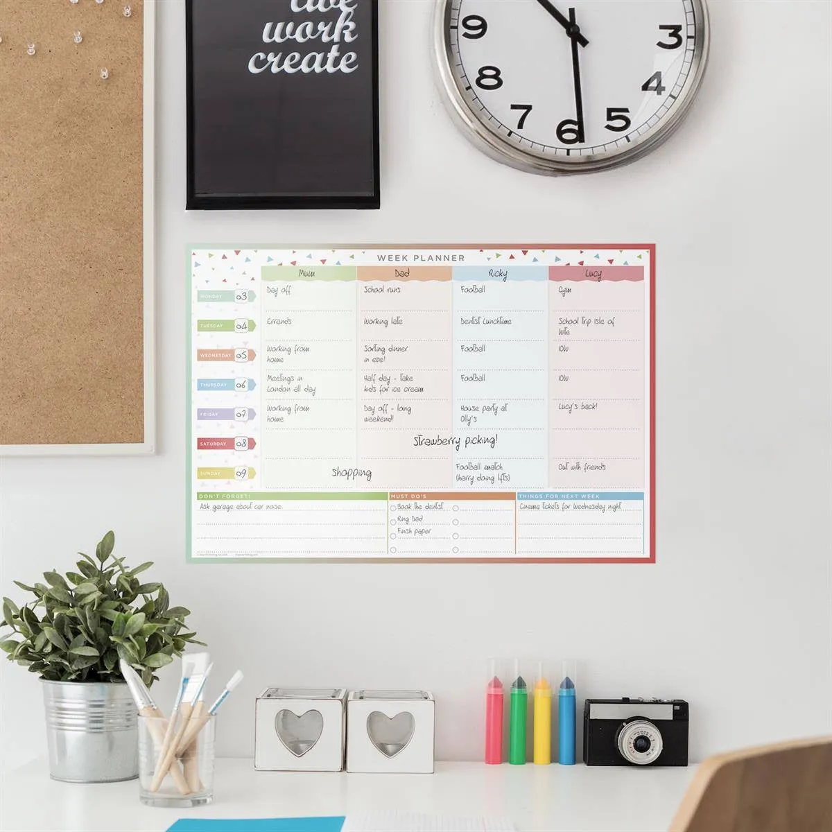 Family Week Planner - Laminated Wall Planner