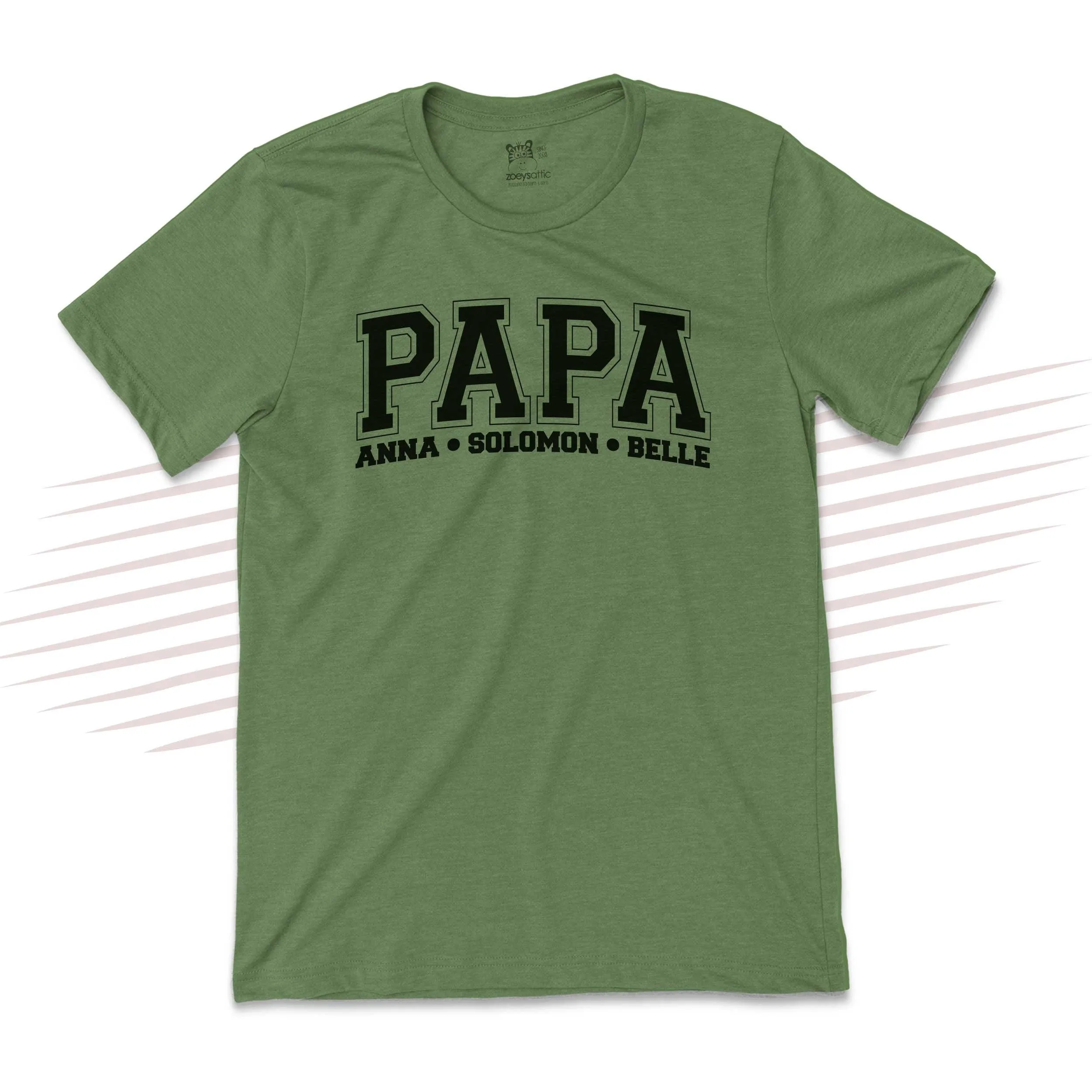 Father's Day shirt | papa athletic font personalized unisex adult crew neck tshirt | birthday christmas fathers day gift 23FD-001