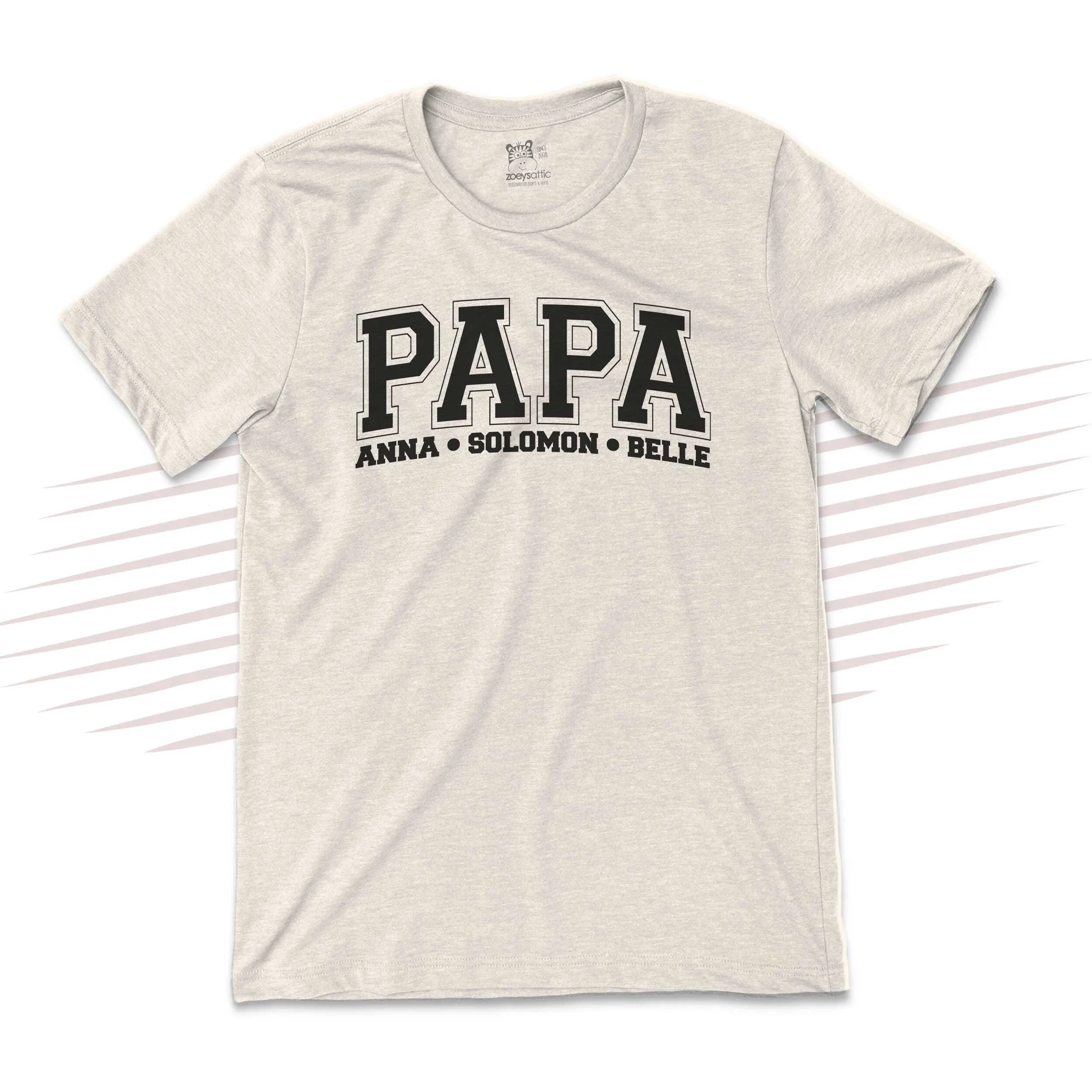 Father's Day shirt | papa athletic font personalized unisex adult crew neck tshirt | birthday christmas fathers day gift 23FD-001