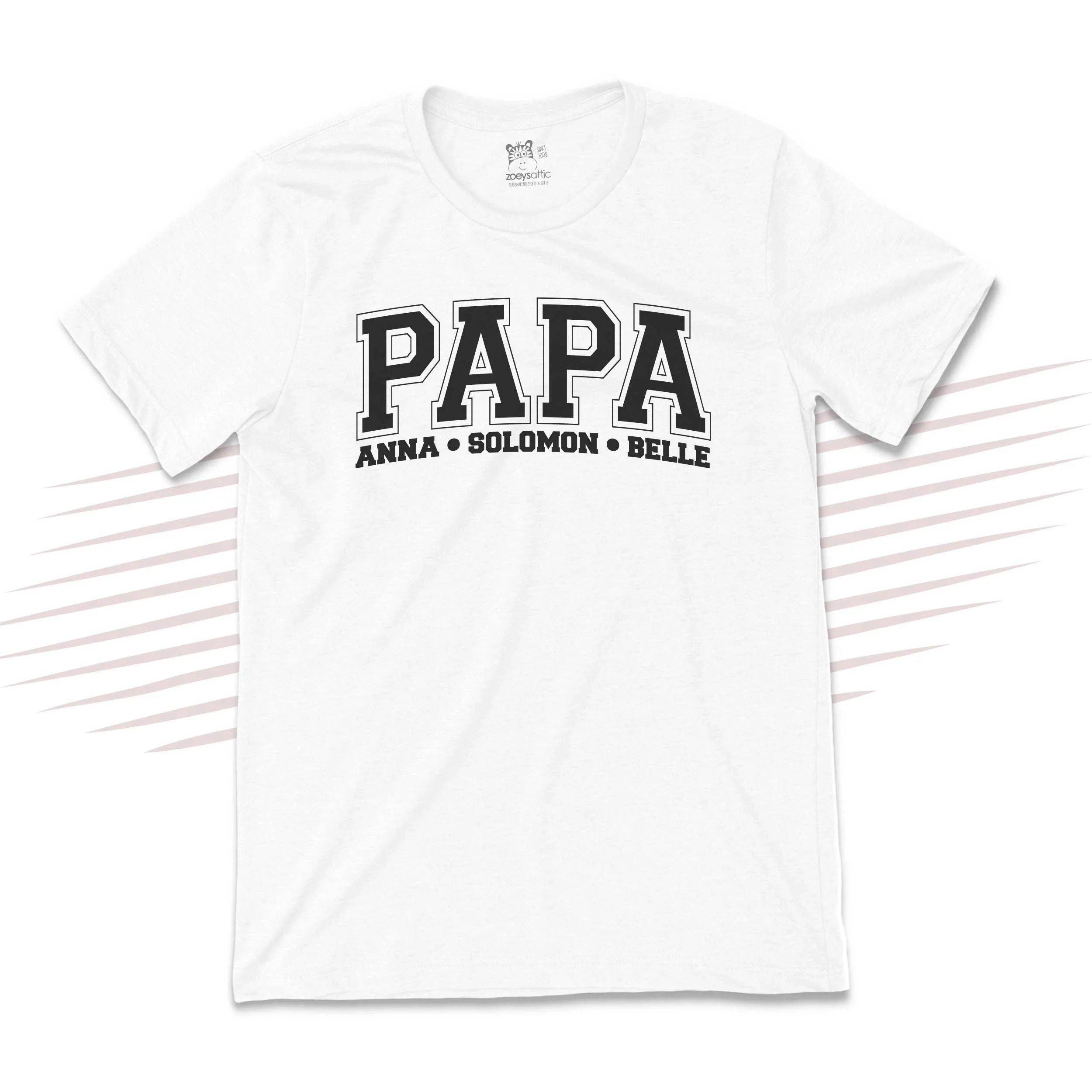 Father's Day shirt | papa athletic font personalized unisex adult crew neck tshirt | birthday christmas fathers day gift 23FD-001