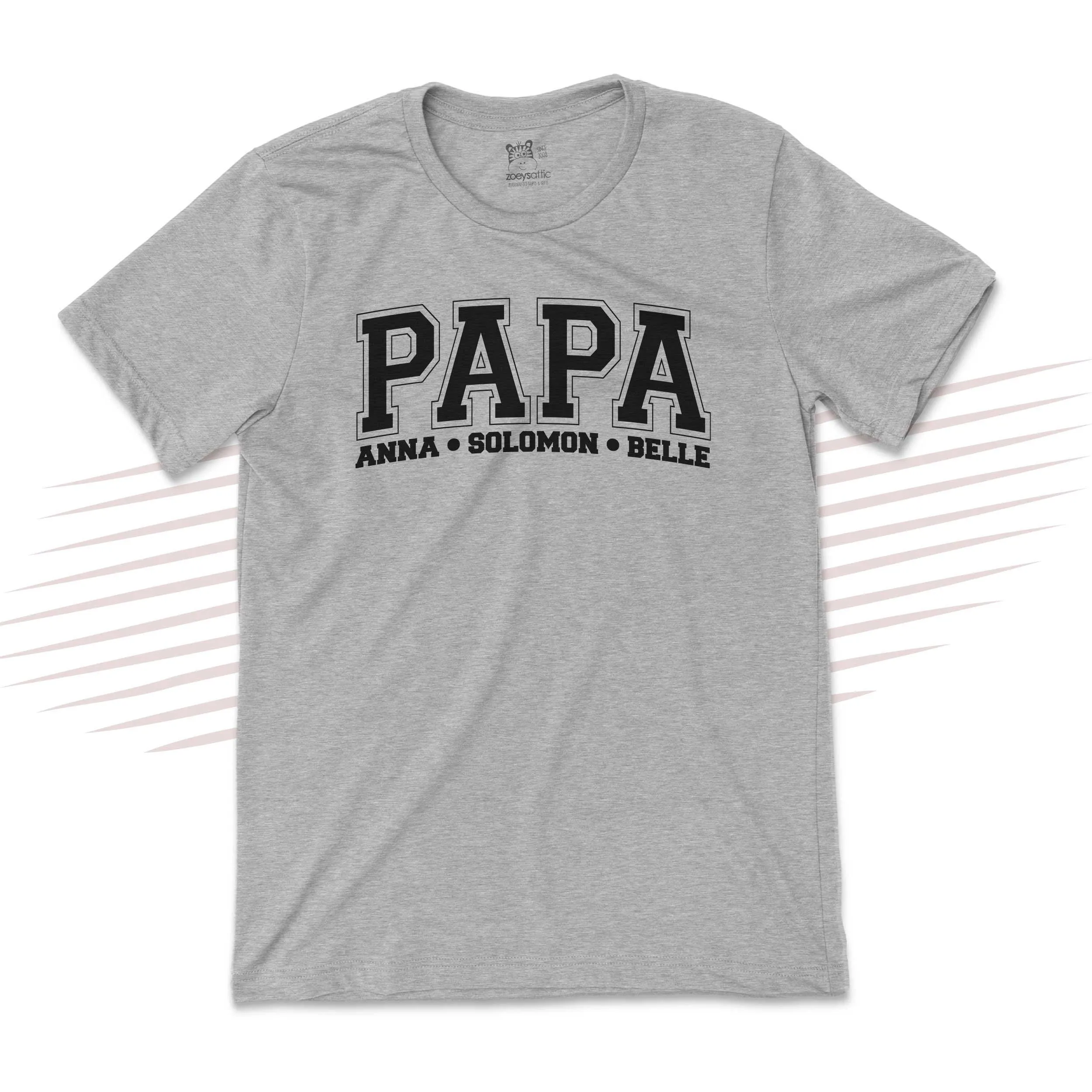 Father's Day shirt | papa athletic font personalized unisex adult crew neck tshirt | birthday christmas fathers day gift 23FD-001