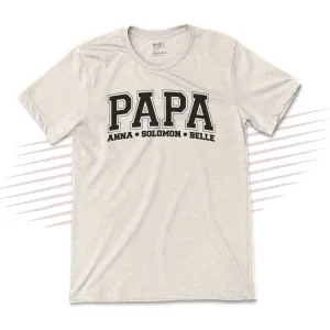 Father's Day shirt | papa athletic font personalized unisex adult crew neck tshirt | birthday christmas fathers day gift 23FD-001