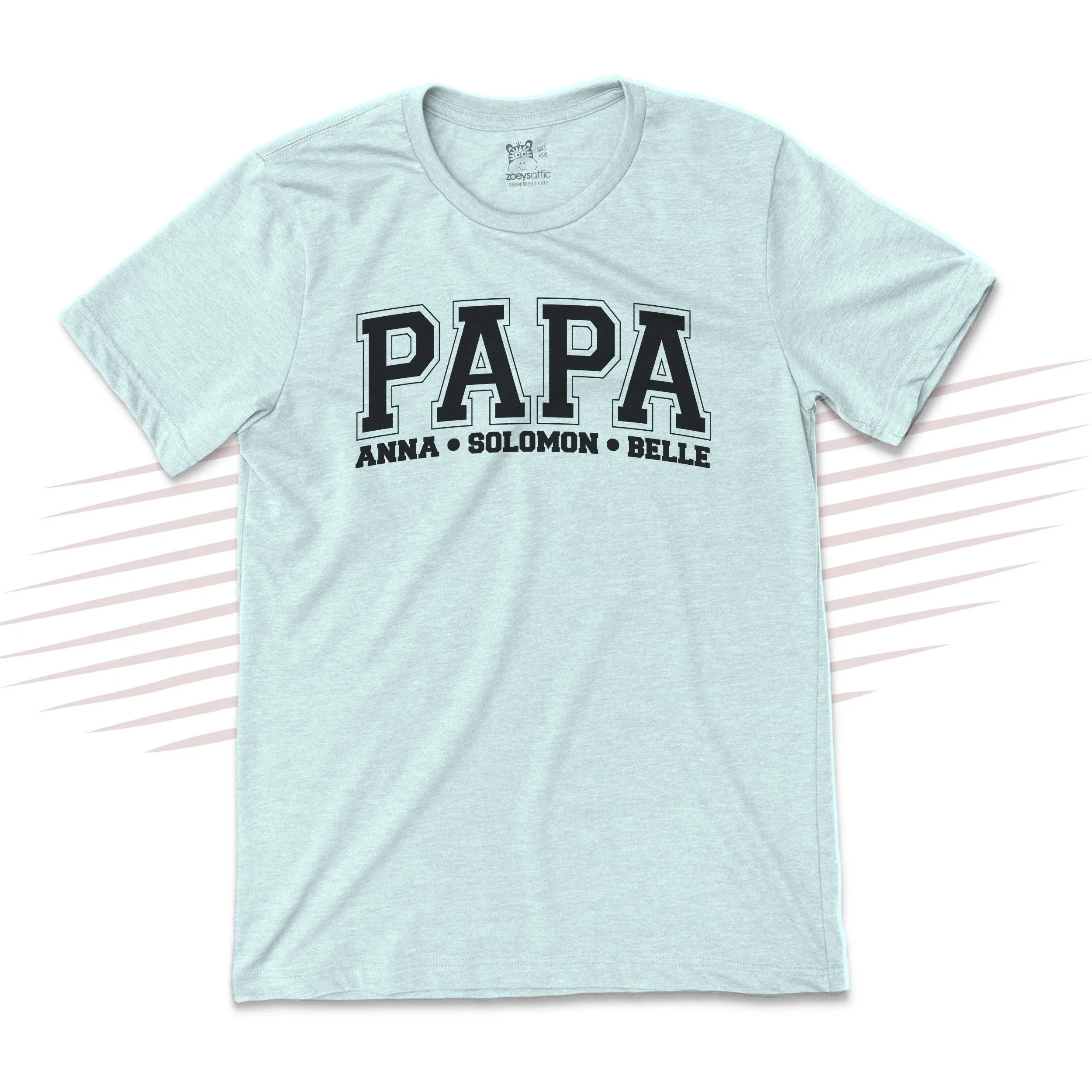 Father's Day shirt | papa athletic font personalized unisex adult crew neck tshirt | birthday christmas fathers day gift 23FD-001