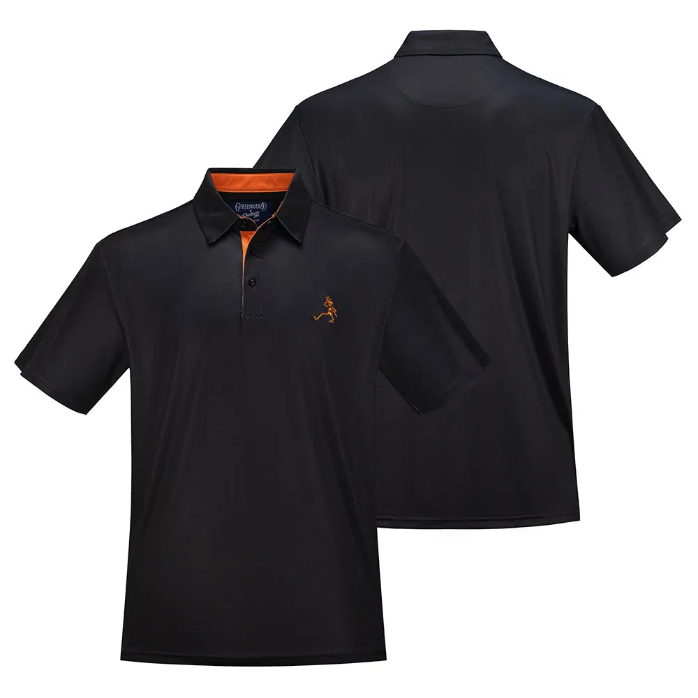 Grateful Dead | Game Day Performance Polo | Orange Skeleton and Black