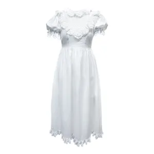 Katherine Embroidered Linen Mom Dress