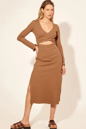 Kivari - Marta Wrap Midi Dress - Mocha *FINAL SALE