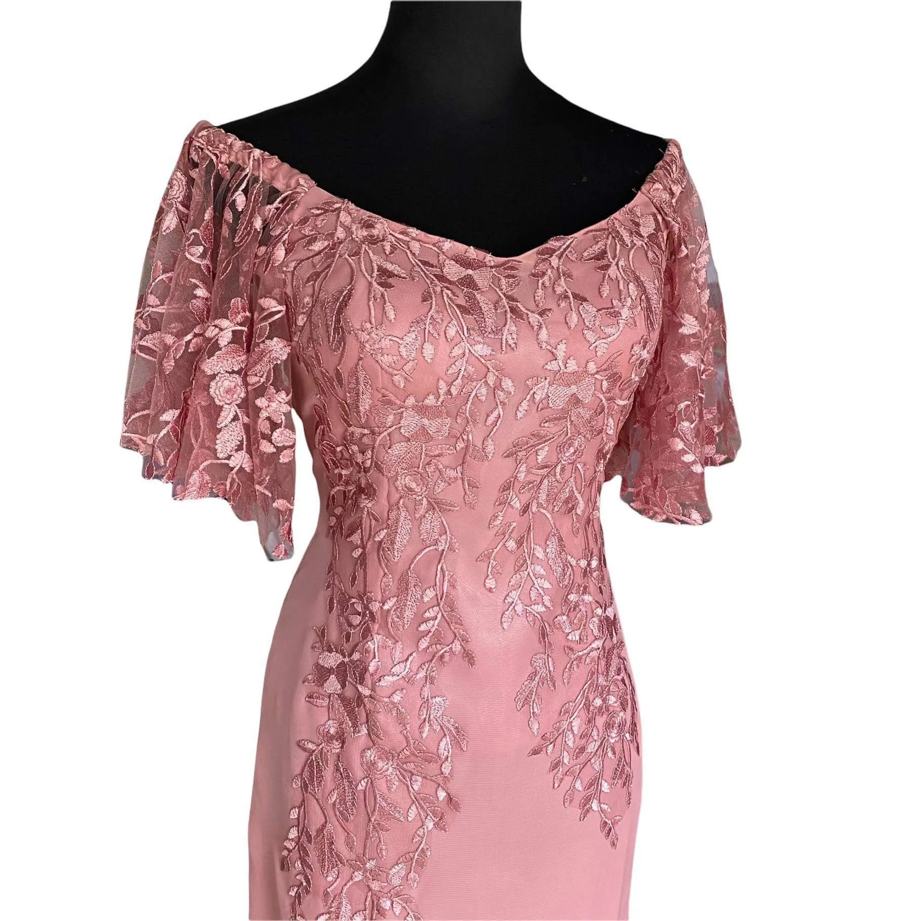 Lace Pink Premium Filipiniana Gown - Morie - ML778