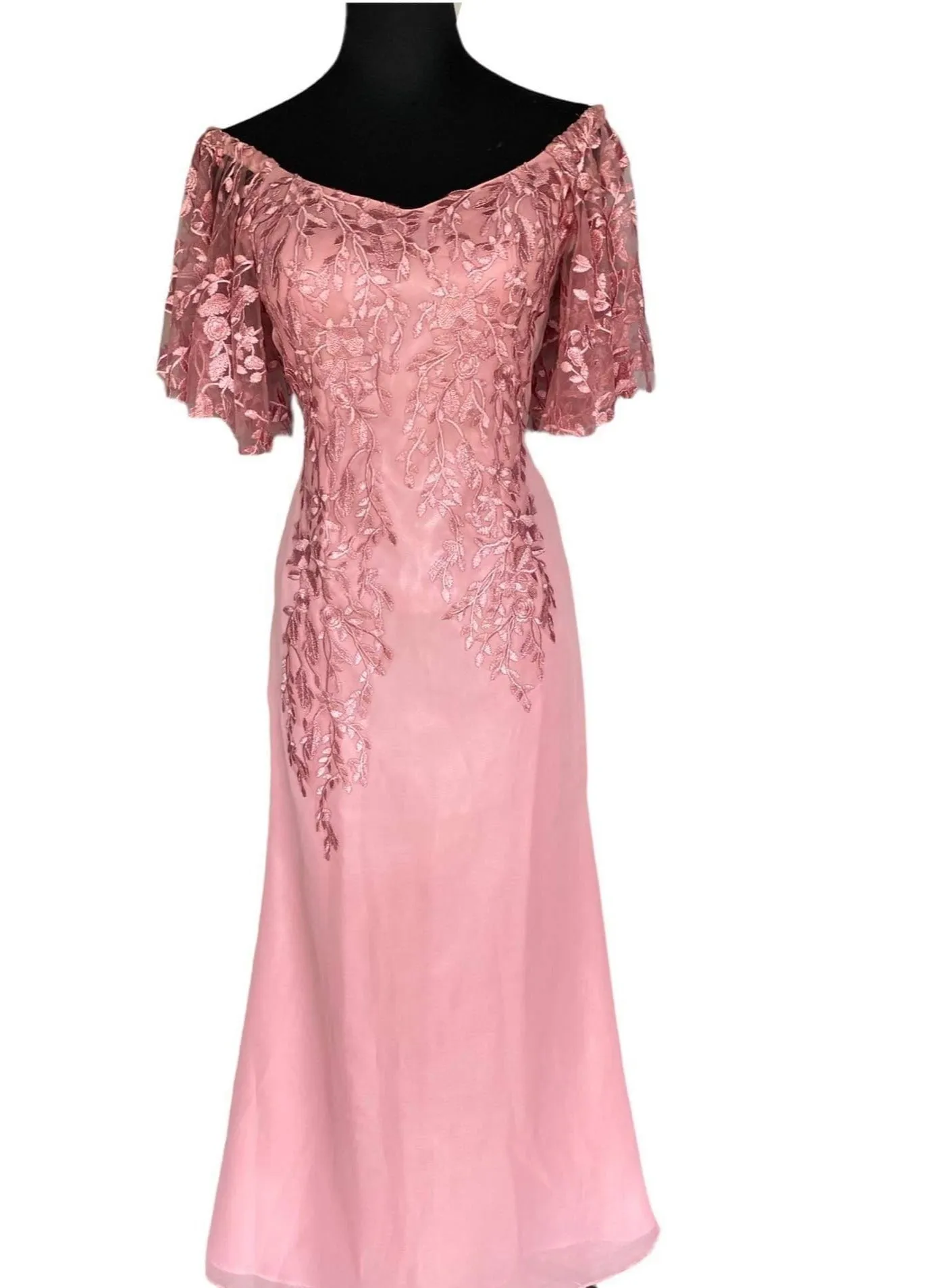 Lace Pink Premium Filipiniana Gown - Morie - ML778