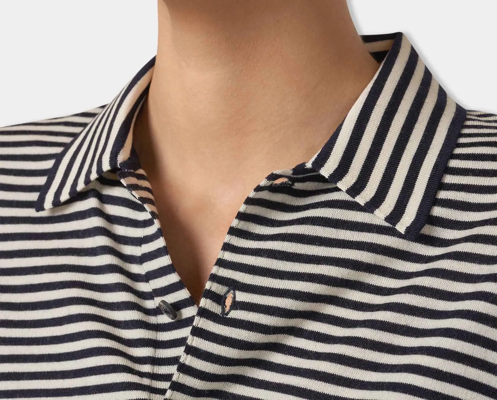 Navy/Ecru Riviera 3 Button Polo