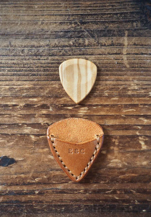 Personalized Teardrop Guitar Pick Holder x 2 pcs #Brown