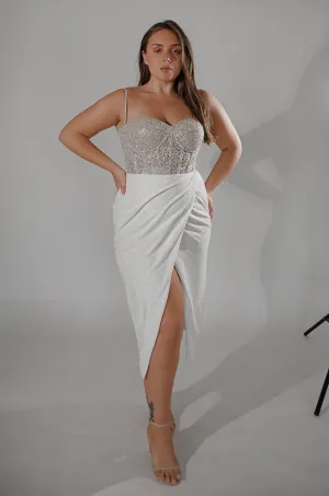 Plus-size Midi Sparkly Wedding Dress Madonna