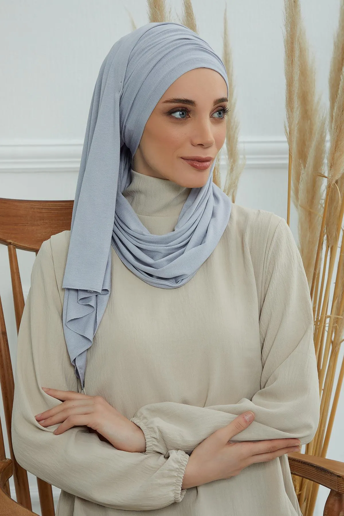 Premium Jersey Shawl Hijab for Women, Easy to Wear Cotton Headscarf, Lightweight and Breathable Instant Jersey Shawl, Mother's Day Gift,BT-1