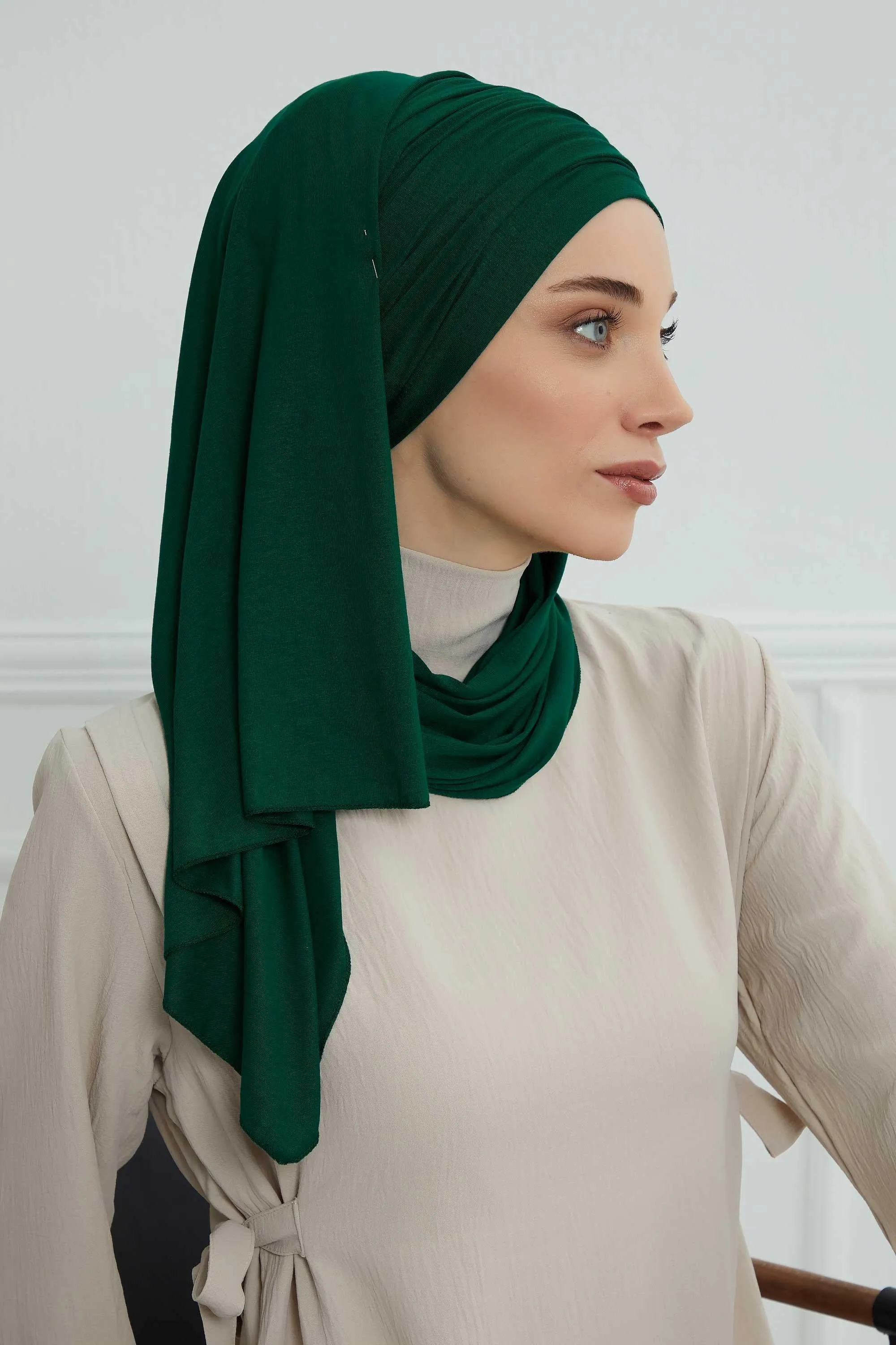 Premium Jersey Shawl Hijab for Women, Easy to Wear Cotton Headscarf, Lightweight and Breathable Instant Jersey Shawl, Mother's Day Gift,BT-1