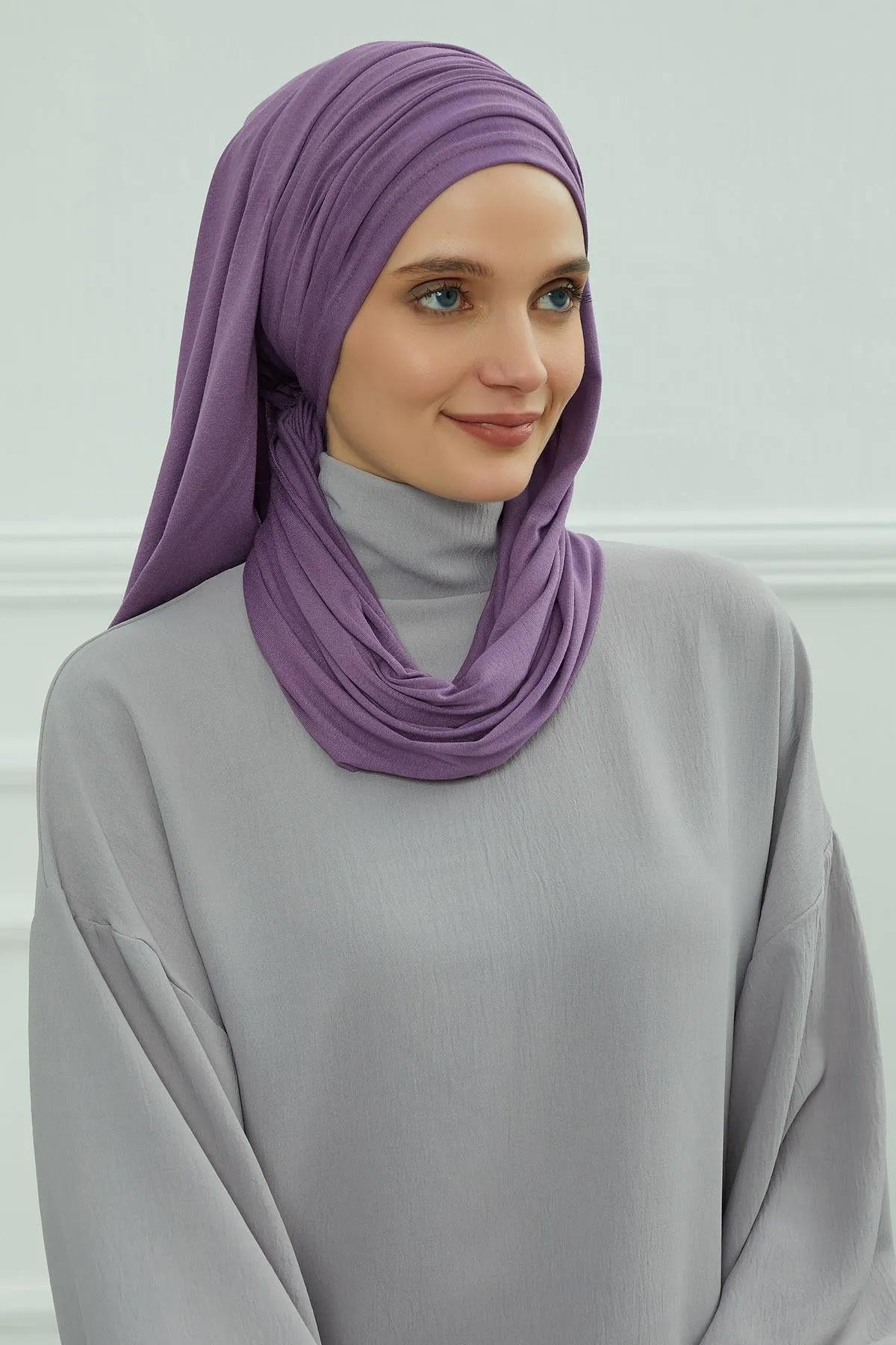 Premium Jersey Shawl Hijab for Women, Easy to Wear Cotton Headscarf, Lightweight and Breathable Instant Jersey Shawl, Mother's Day Gift,BT-1